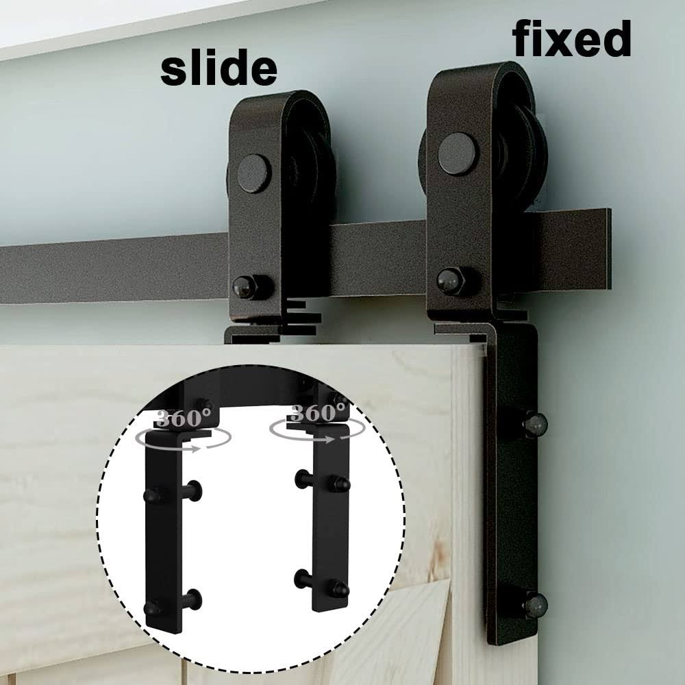LTIYITL 4ft Bi-Folding Sliding Barn Door Hardware,Smoothly and Quietly-Heavy Duty-Simple and Easy to Install for 2 Doors Hardware Kit,BasicJ[No