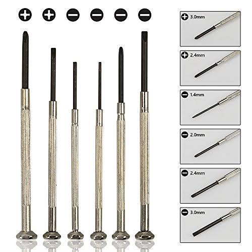 Kingsdun Eyeglass Repair Kit with 1100pcs Eyeglass Screws & Nose Pads Include 6pcs Phillips Flat Head Screwdriver Set & Curved Tip Tweezer for