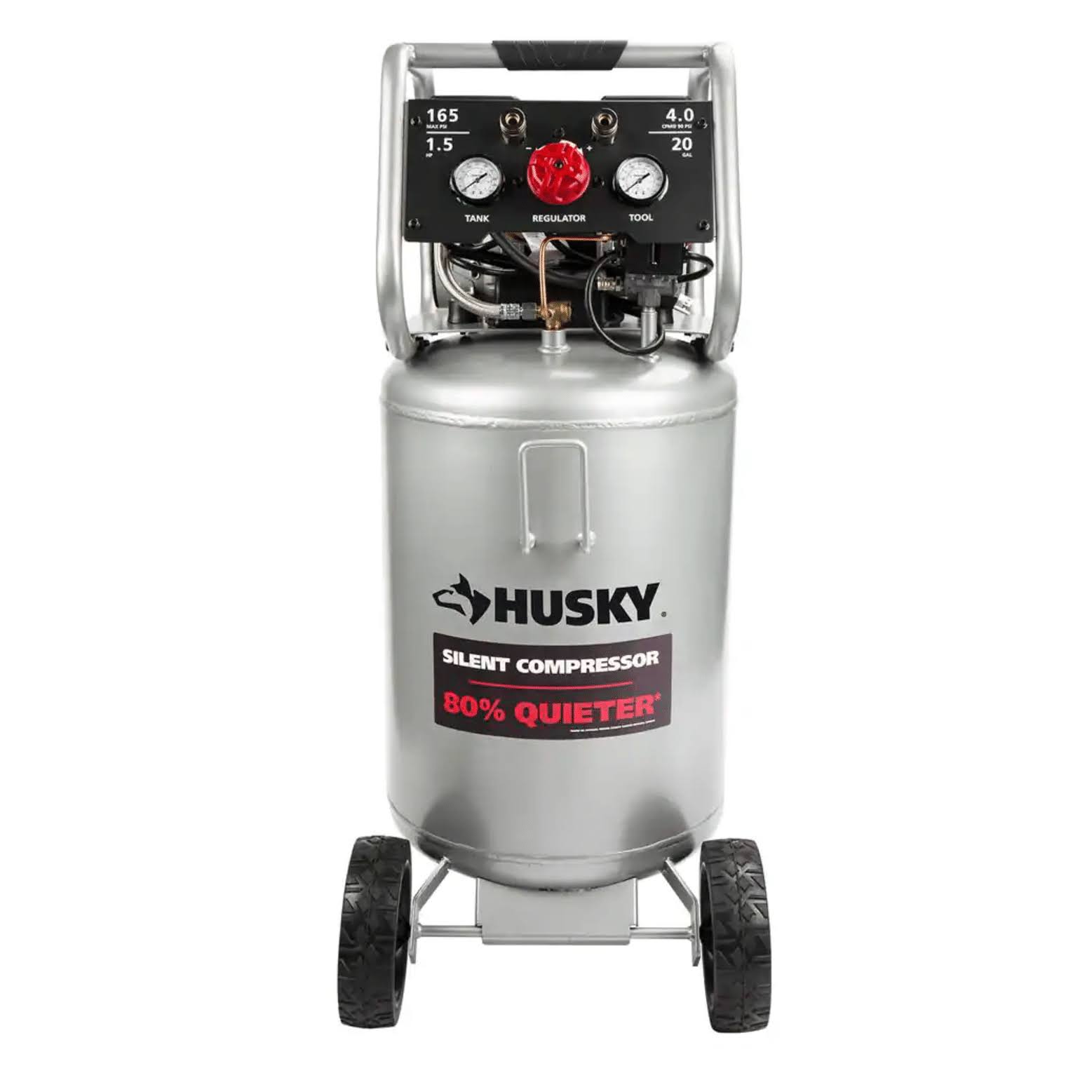 Husky 3332013 20 gal. Vertical Electric-Powered Silent Air Compressor