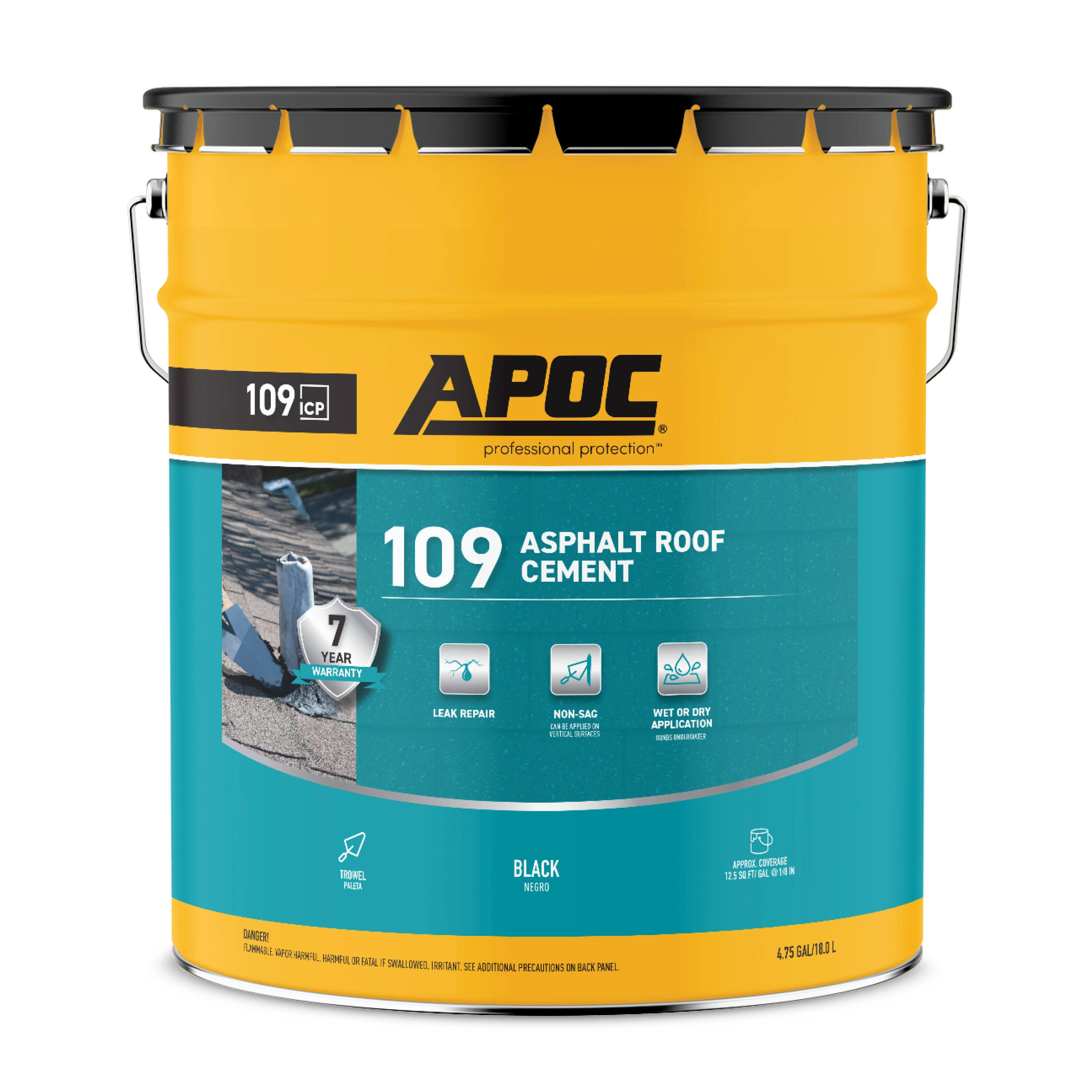 Apoc 1028629 Asphalt Roof Cement, Black- 5 Gal
