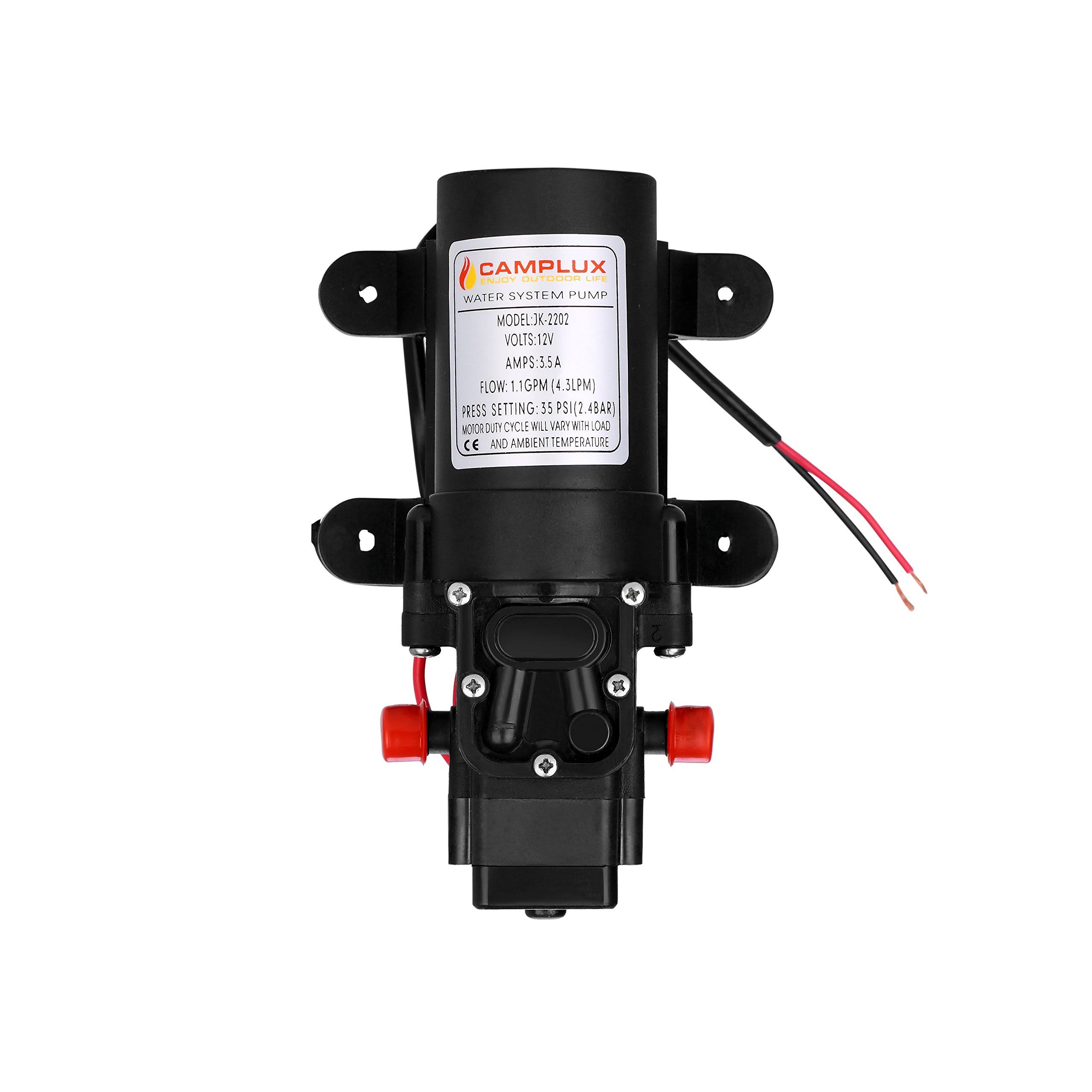 Camplux 12V Water Pump 35psi DC 1.2gpm 4.3LPM Diaphragm for Caravan RV Marine Fishing Boat