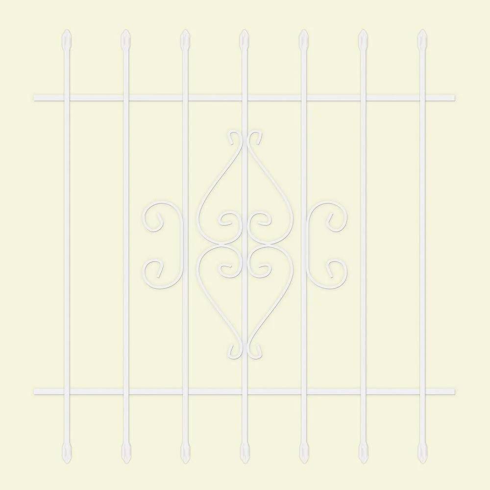 Unique Home Designs 42 in. x 42 in. Su Casa White 7-Bar Window Guard Powder-Coat White