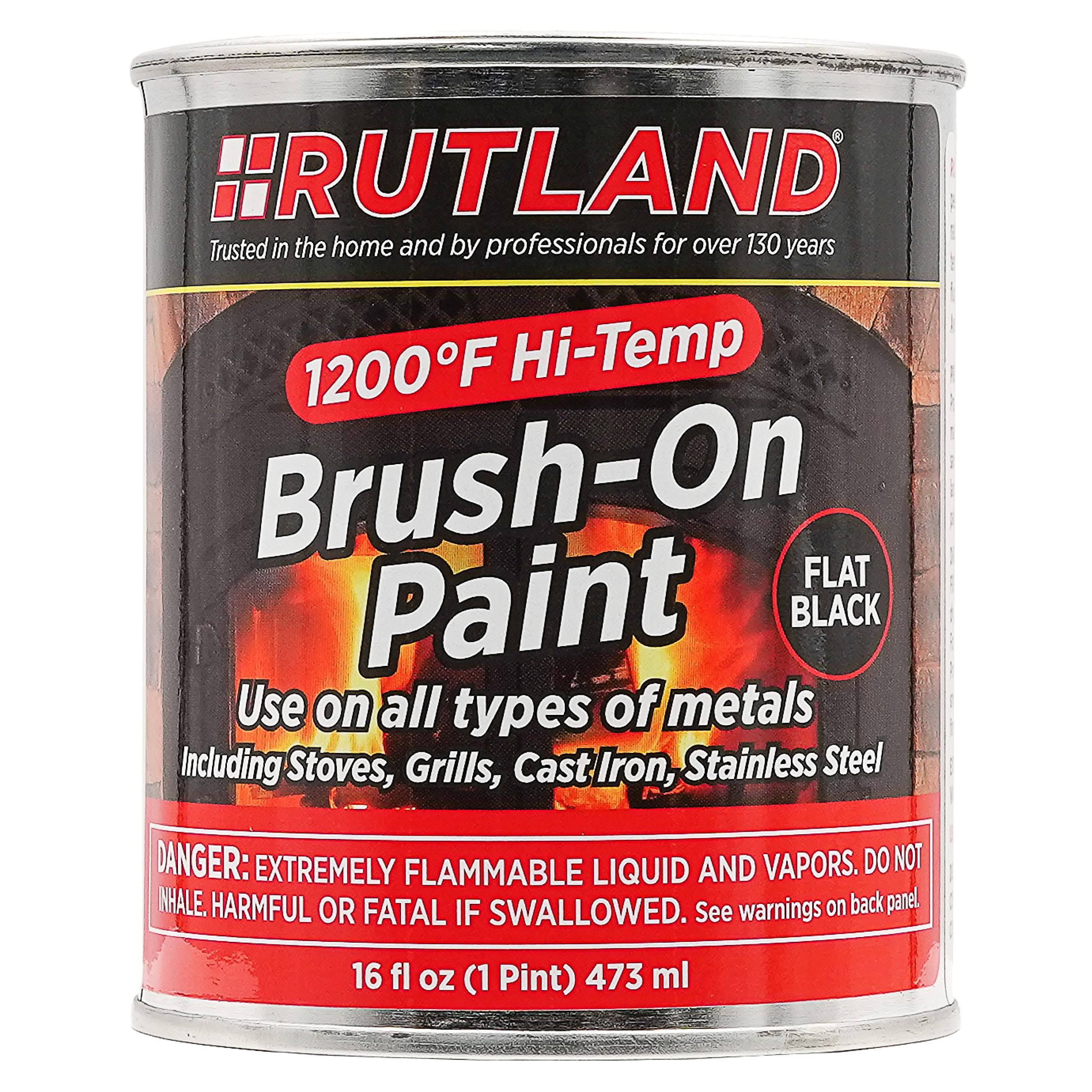 Rutland 1200-Degree F Brush-On Flat Stove Paint 16 Fluid Ounce Black