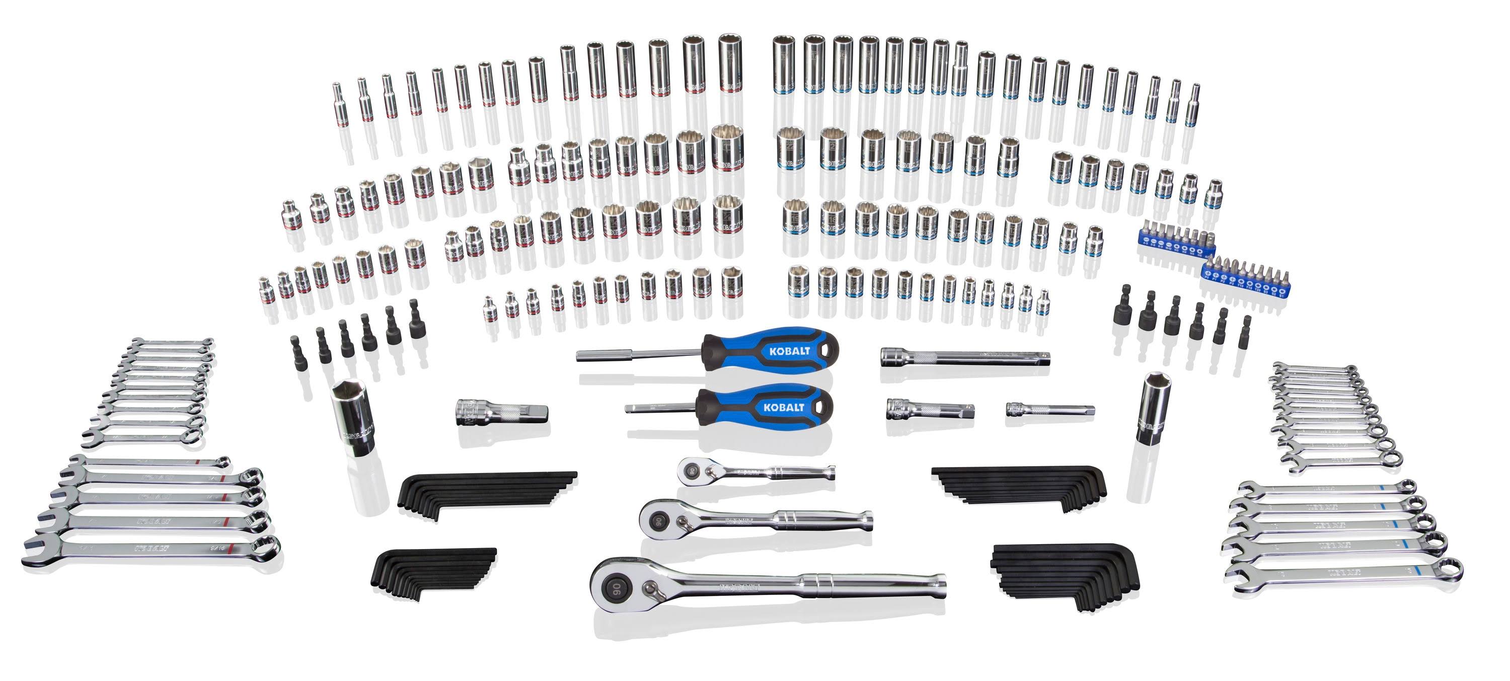 Kobalt 227-Piece Standard (SAE) and Metric Combination Polished Chrome Mechanics Tool Set
