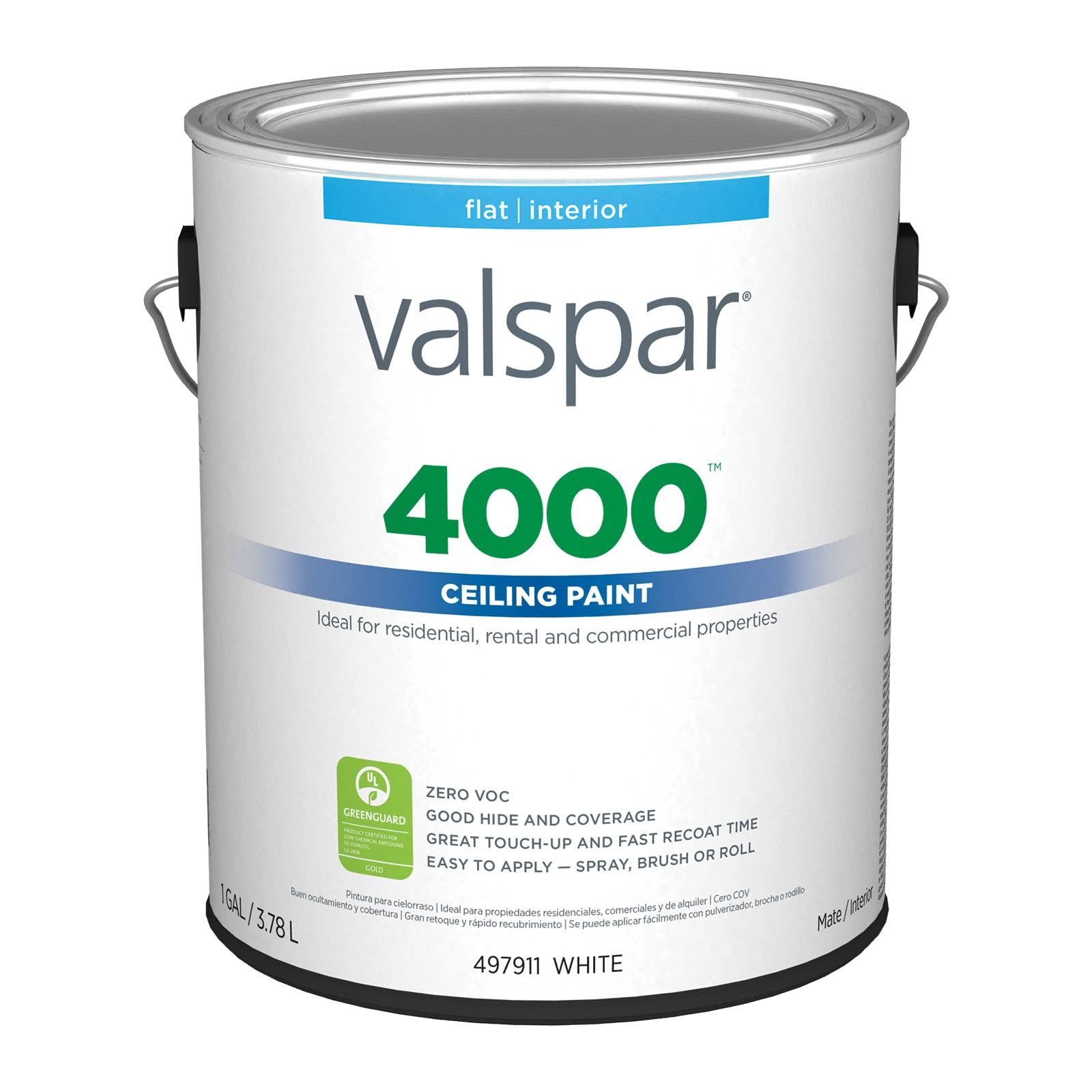 Valspar 4000 Flat White Interior Paint- 1 Gal