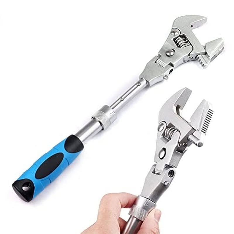 YWHWLX 10 inch Adjustable Wrench, 5 in 1 Ratchet Wrench 180 Degree Folding Spanner Manual Tool for Plumbing Auto Repair Home Maintenance