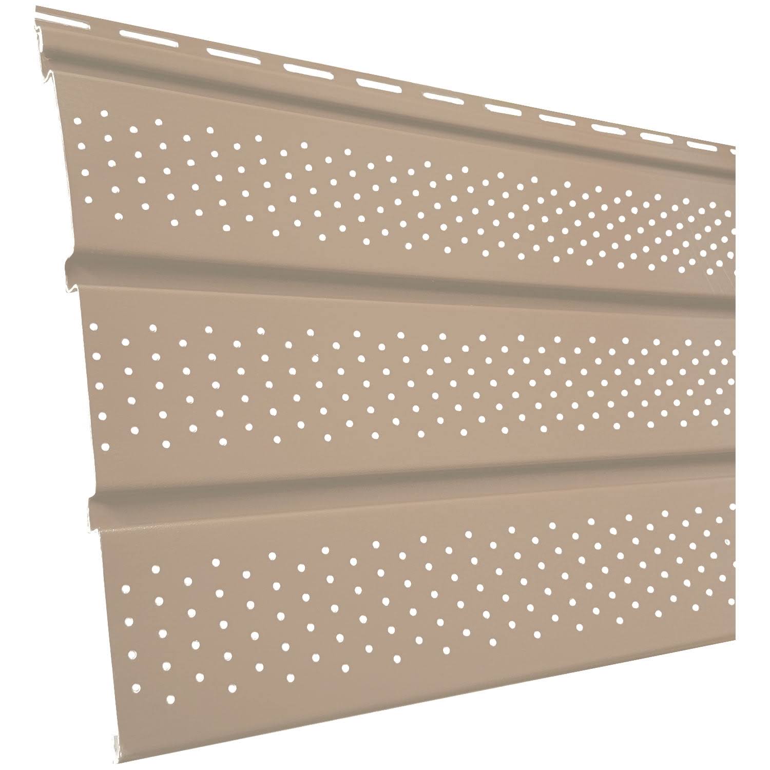 Polaris 12 inch Smooth Vented Vinyl Soffit, Size: 12ft. Long Pieces, Beige PS12VWB