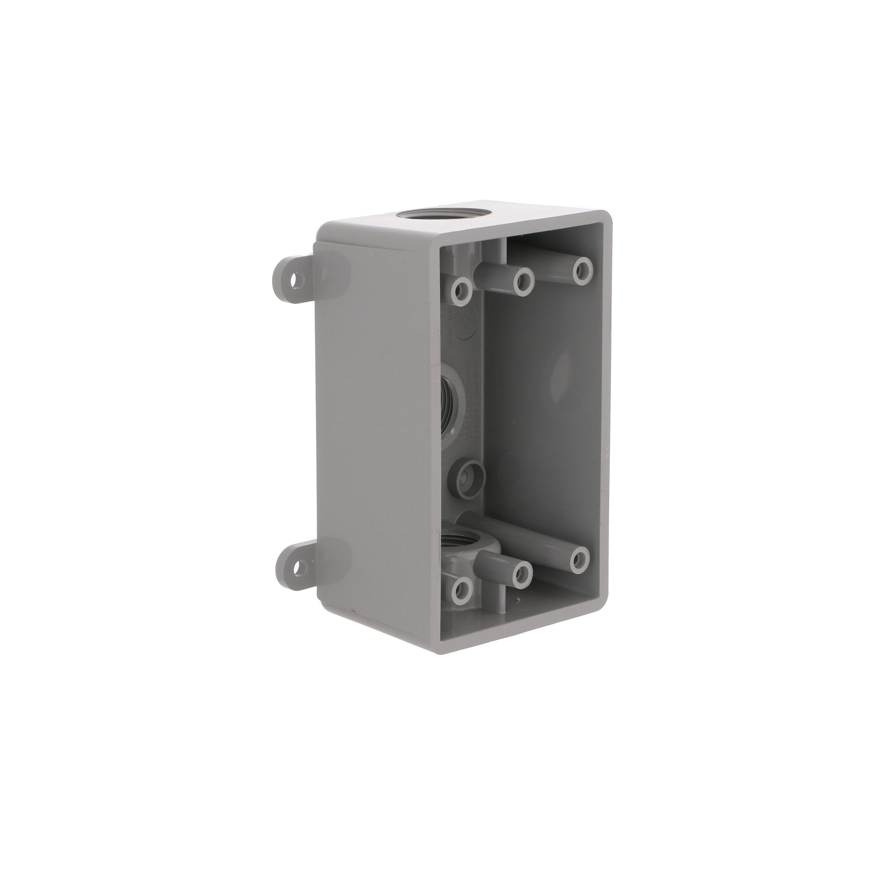 Taymac PSB37550GY Weatherproof Plastic Outlet Box, Gray