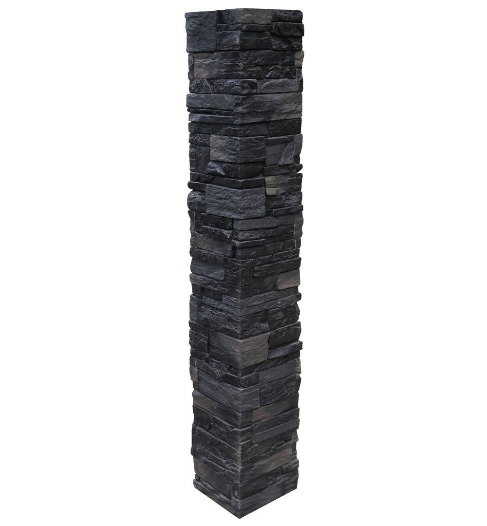 NextStone Country Ledgestone 8 in. x 8 in. x 47 in. Andean Onyx Polyurethane Faux Stone Split Post Cover (2-Piece)