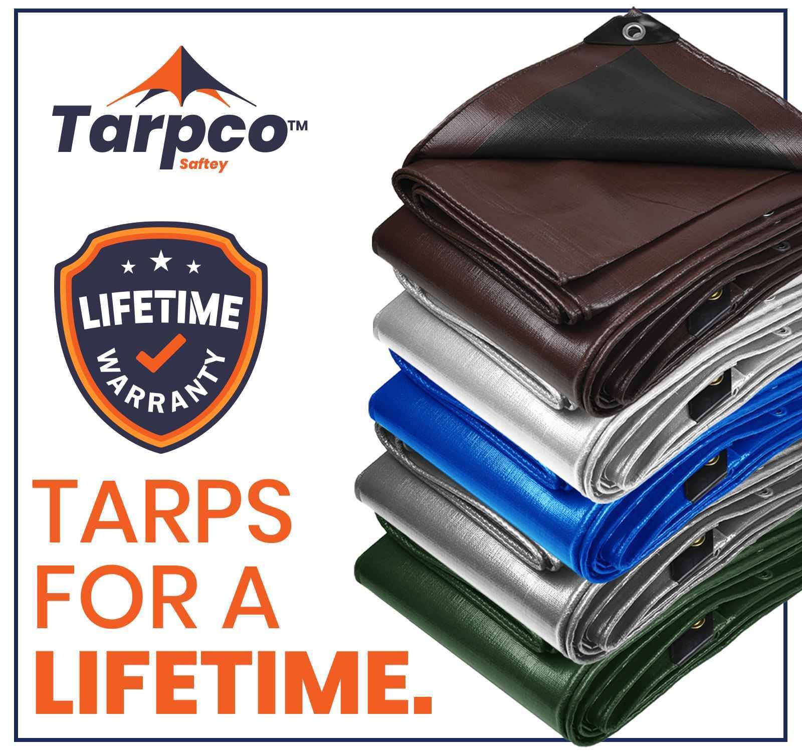 Tarpco Safety Heavy Duty 7 Mil Tarp, Brown/Black 6 x 8
