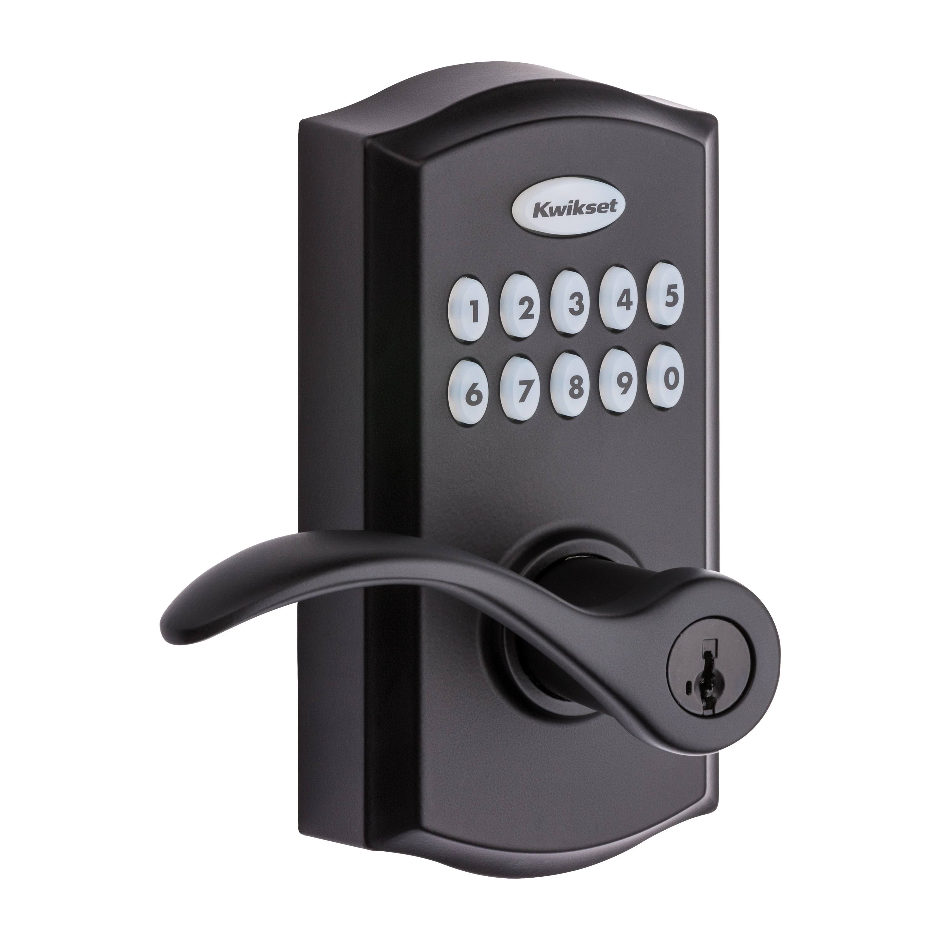 Kwikset Pembroke SmartCode Electronic Keypad Door Lever Iron Black