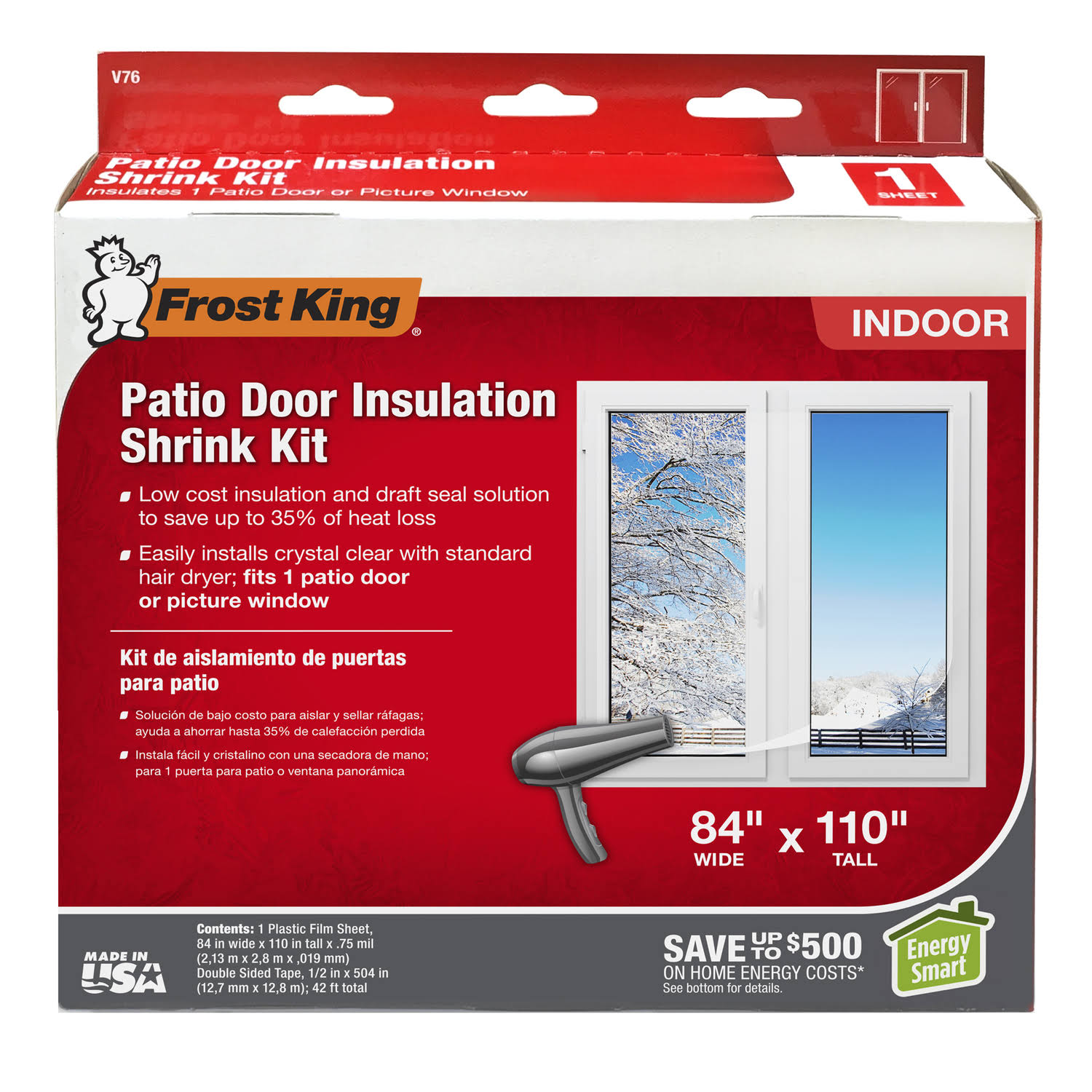 Frost King Patio Door Shrink Window Kit, 84