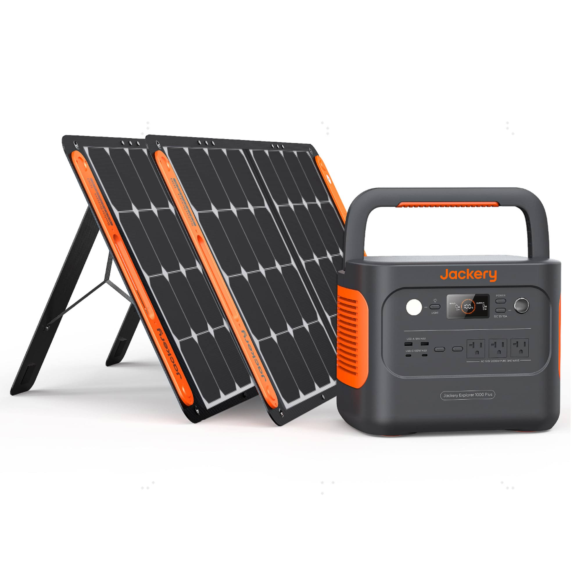 Jackery Explorer 1000 Plus Solar Generator Power Station + 2 x SolarSaga 100W Solar Panels