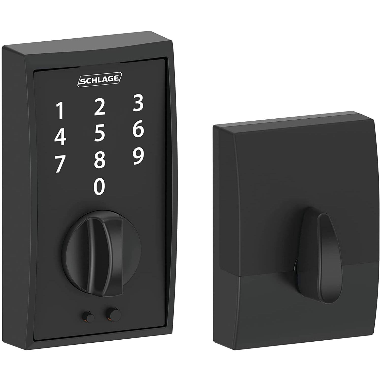 Schlage Century Matte Black Touch Electronic Deadbolt BE375