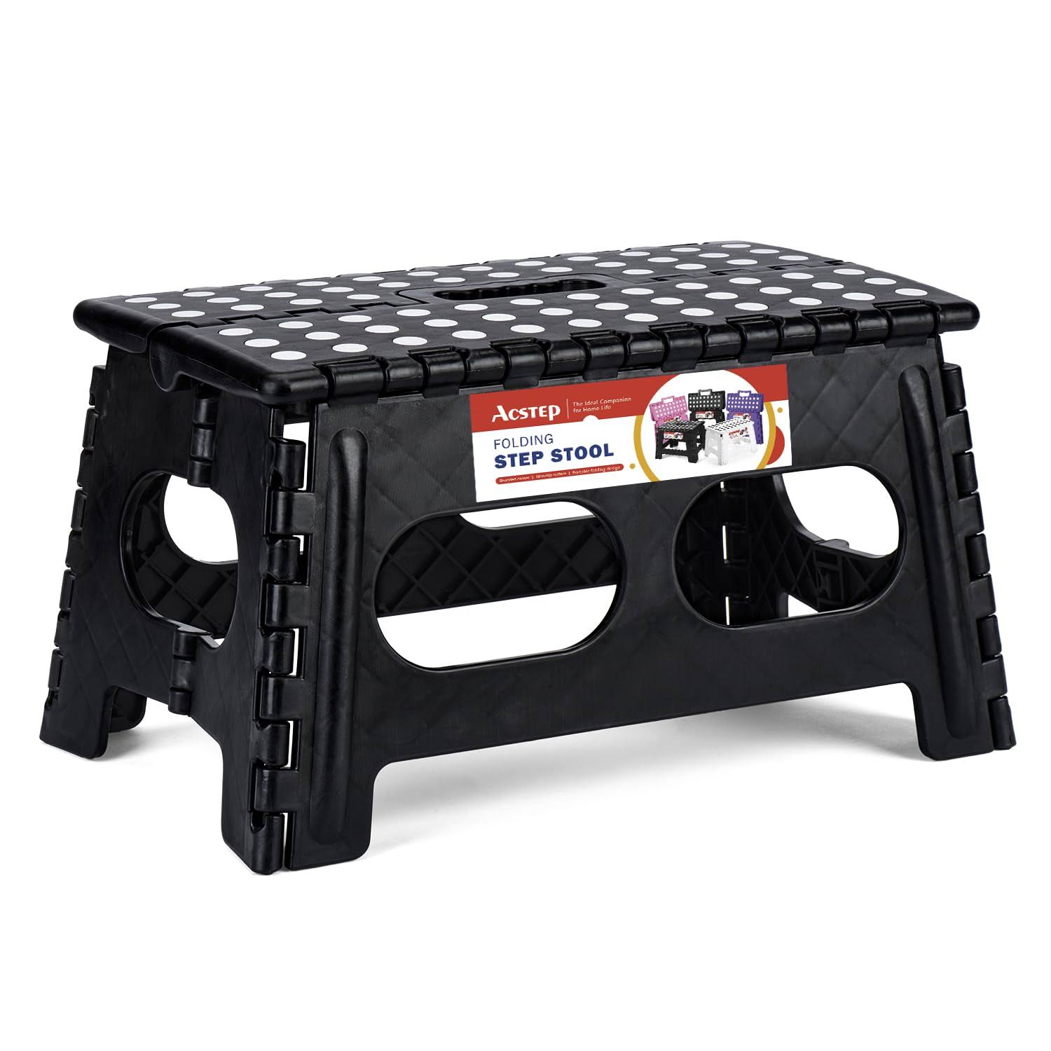 ACSTEP 15-Inch Extra Wide 9 Inch Height Heavy Duty Stepping Stool More Safe and Comfortable Non Slip Foldable Step Stool for Kids