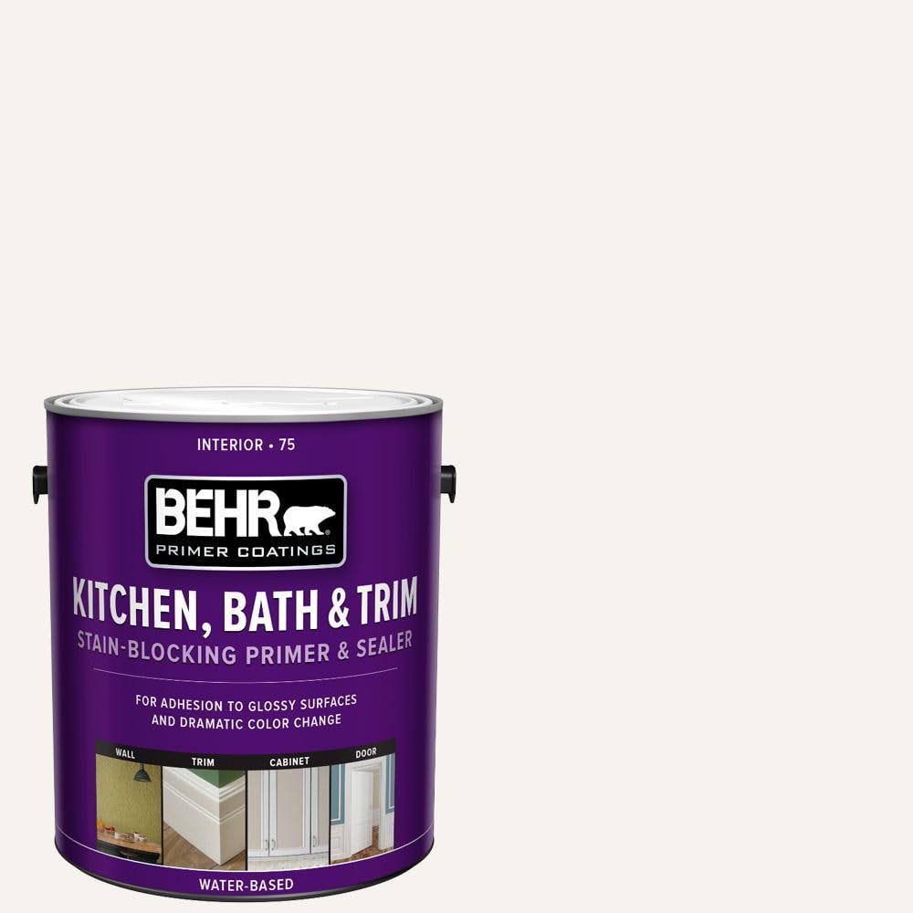 BEHR 1 gal. White Acrylic Interior Kitchen, Bath, and Trim Stain-Blocking Primer and Sealer 07501