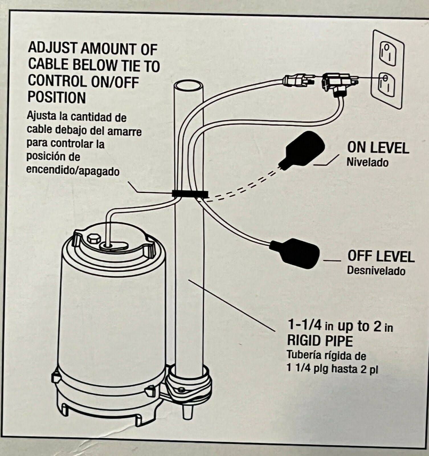 Everbilt EBFSWPB Piggy Back Float Switch for Sump and Sewage Pumps