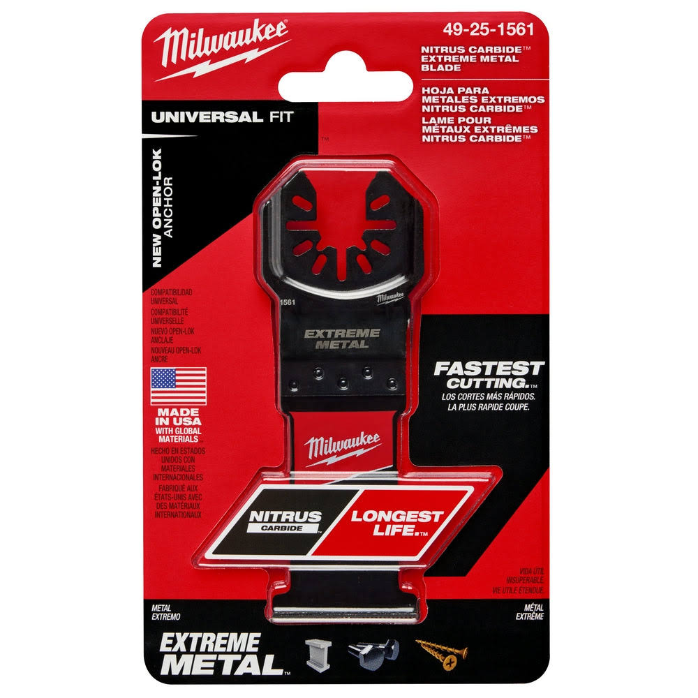 Milwaukee Nitrus Carbide Extreme Metal Universal Fit OPEN-LOK Multi-Tool Blade 1pk 49-25-1561