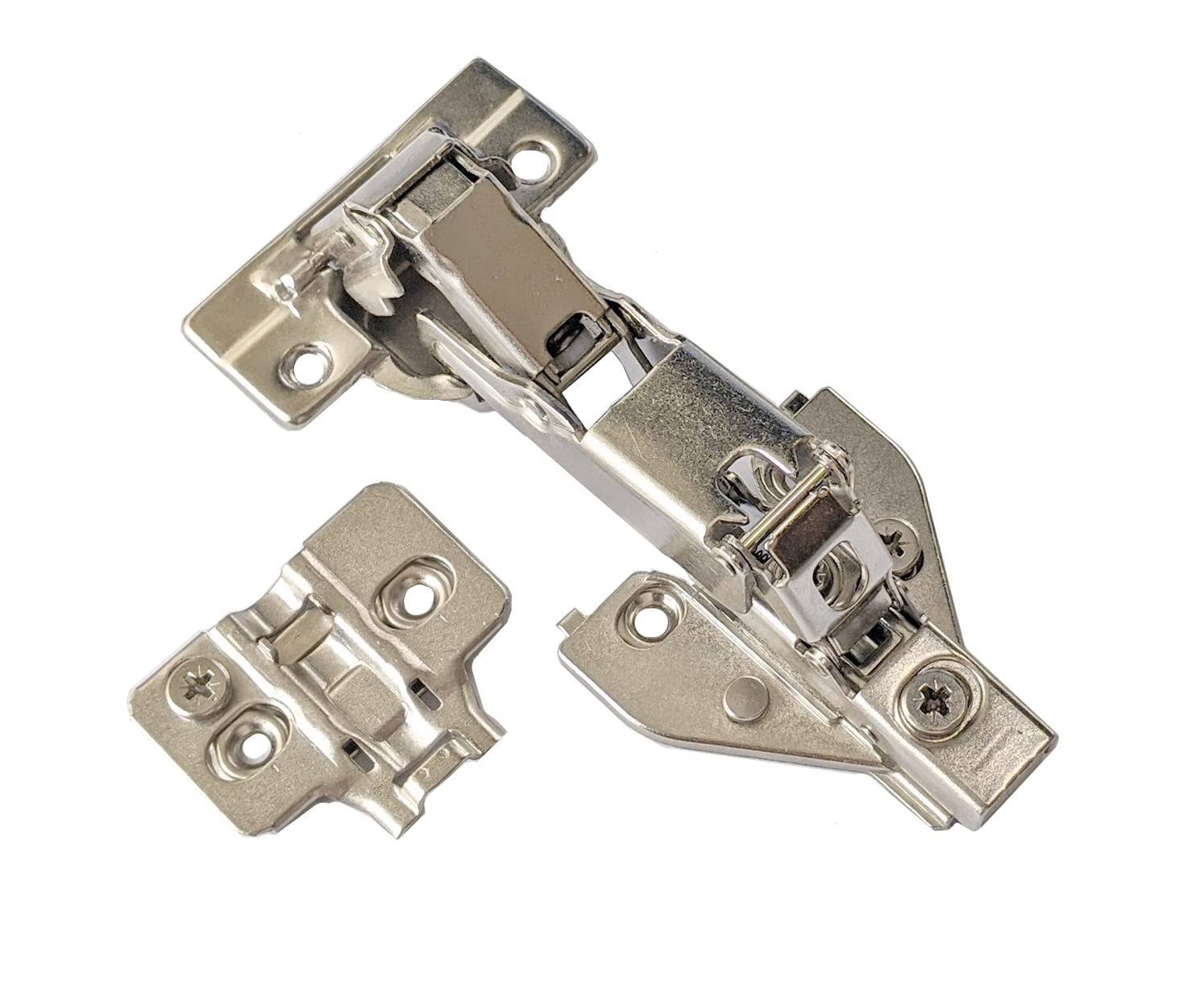 165 Degree Full Overlay Screw-On Lazy Susan Cabinet Hinge with Face Frame Plate for Door Connect Frame Kitchen Cabinet Corner Door Hinges Metal Lasy