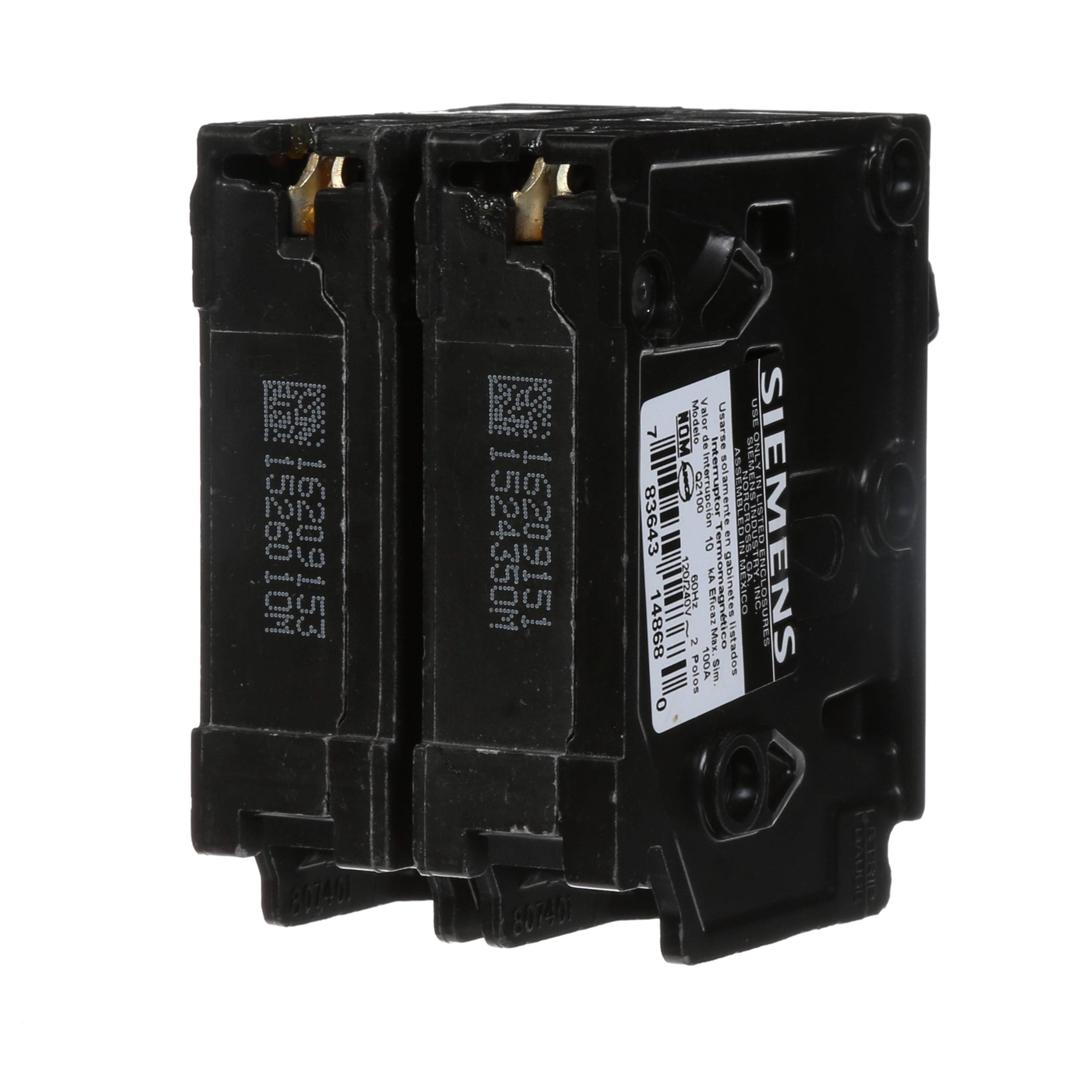 Siemens Q2100 100 Amp 2 Pole Circuit Breaker