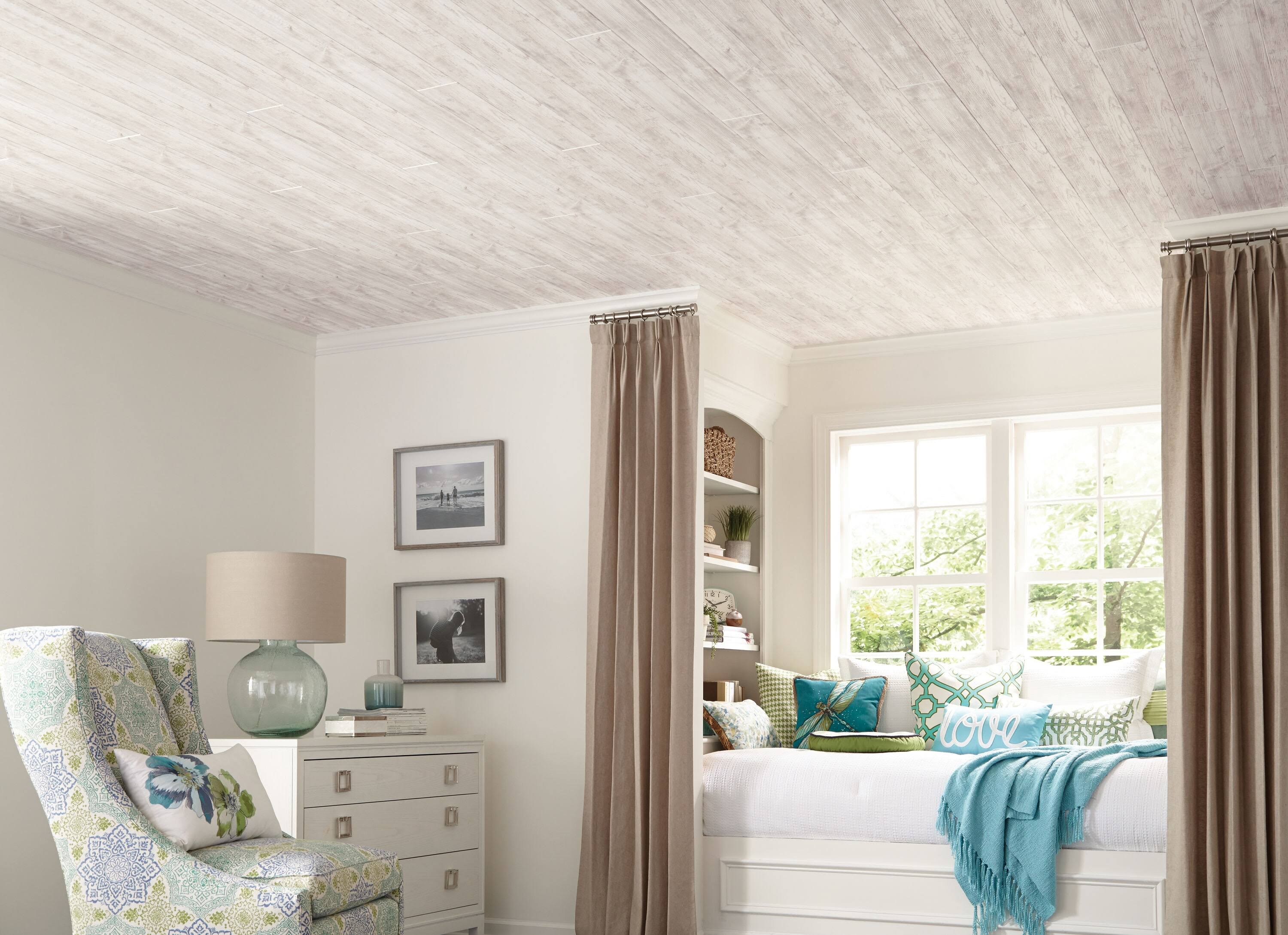 Armstrong Ceilings Woodhaven 5 in. x 7 ft. Coastal White Tongue and Groove Ceiling Plank (29 Sq. ft./Case) 1275