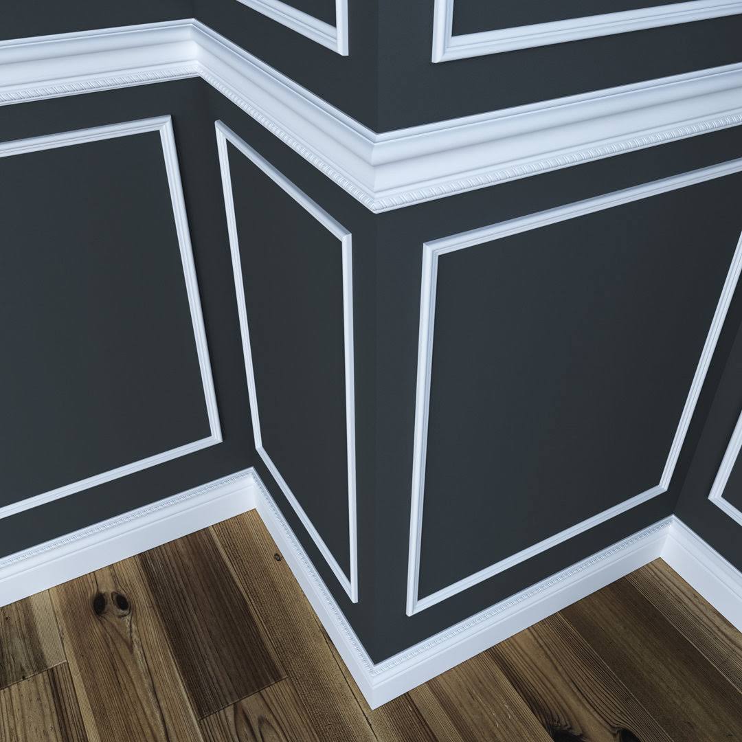 11/16-in x 8-ft White Hard Unfinished Chair Rail Moulding 40-8WHW