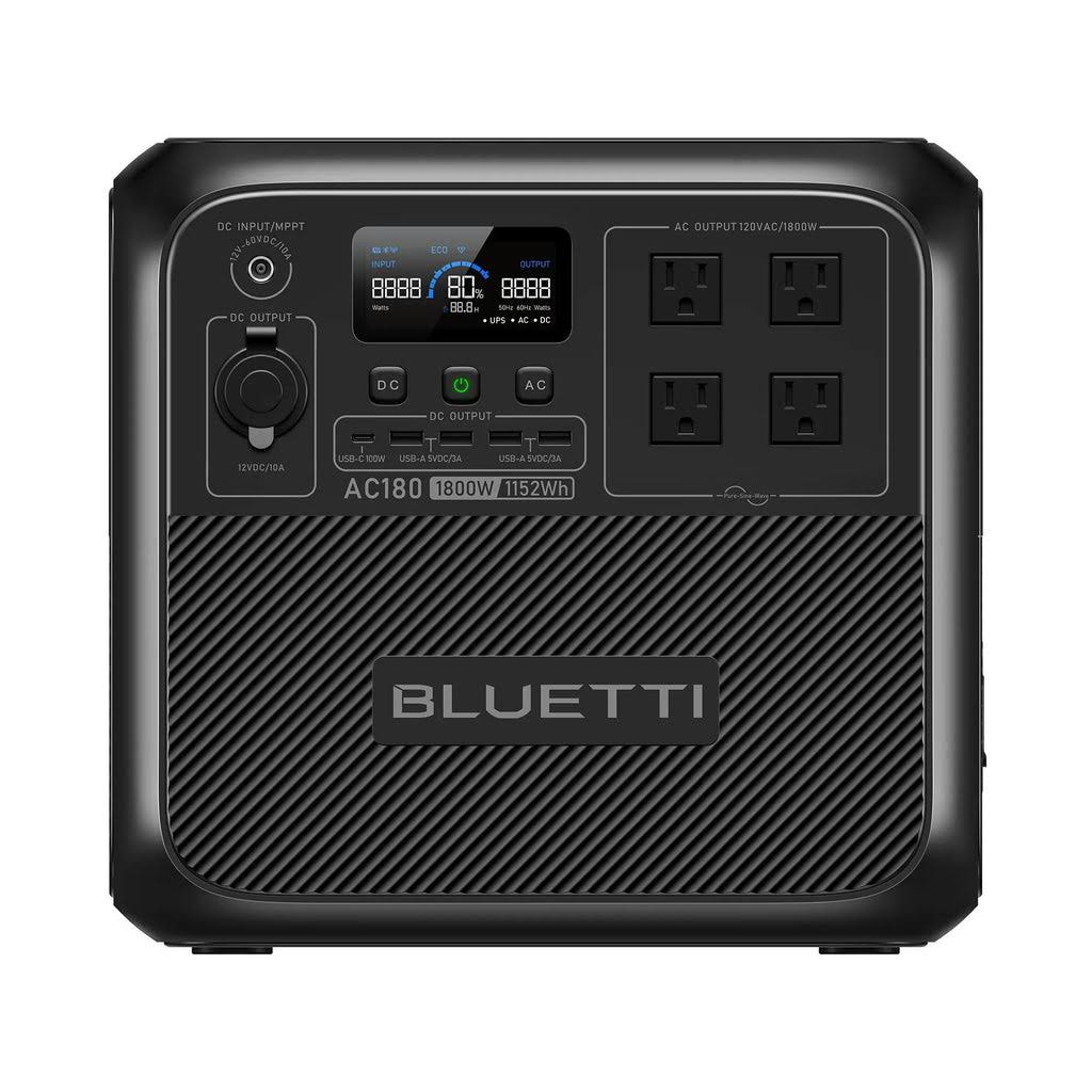 BLUETTI AC180 Solar Portable Power Station | 1,800W 1,152Wh