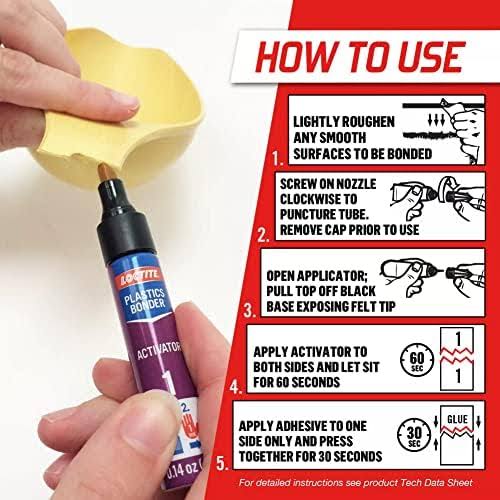 Loctite Super Glue 0.21 oz Plastic 2 Part Bonding All Plastic All Materials Clear Tubes (6 Pack)
