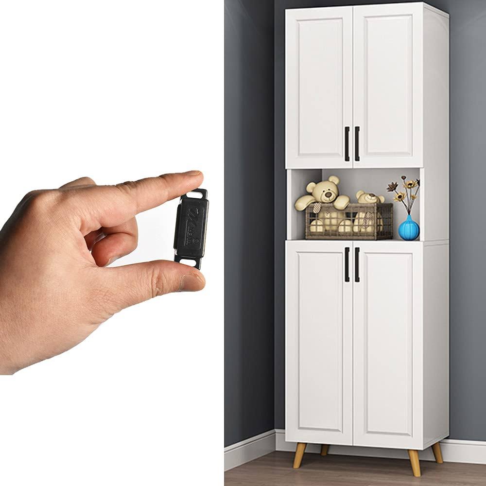 Renashed 12Pack Magnetic Door Catch- 15lb High Magnetic Plastic Heavy Duty Latch for Kitchen Bathroom Cupboard Wardrobe Closet Closures Cabinet Door Drawer