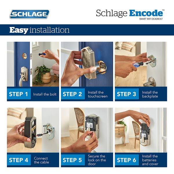 Schlage Century Aged Bronze Encode Smart Wi-Fi Deadbolt with Alarm and Century Handleset and Latitude Lever 063808