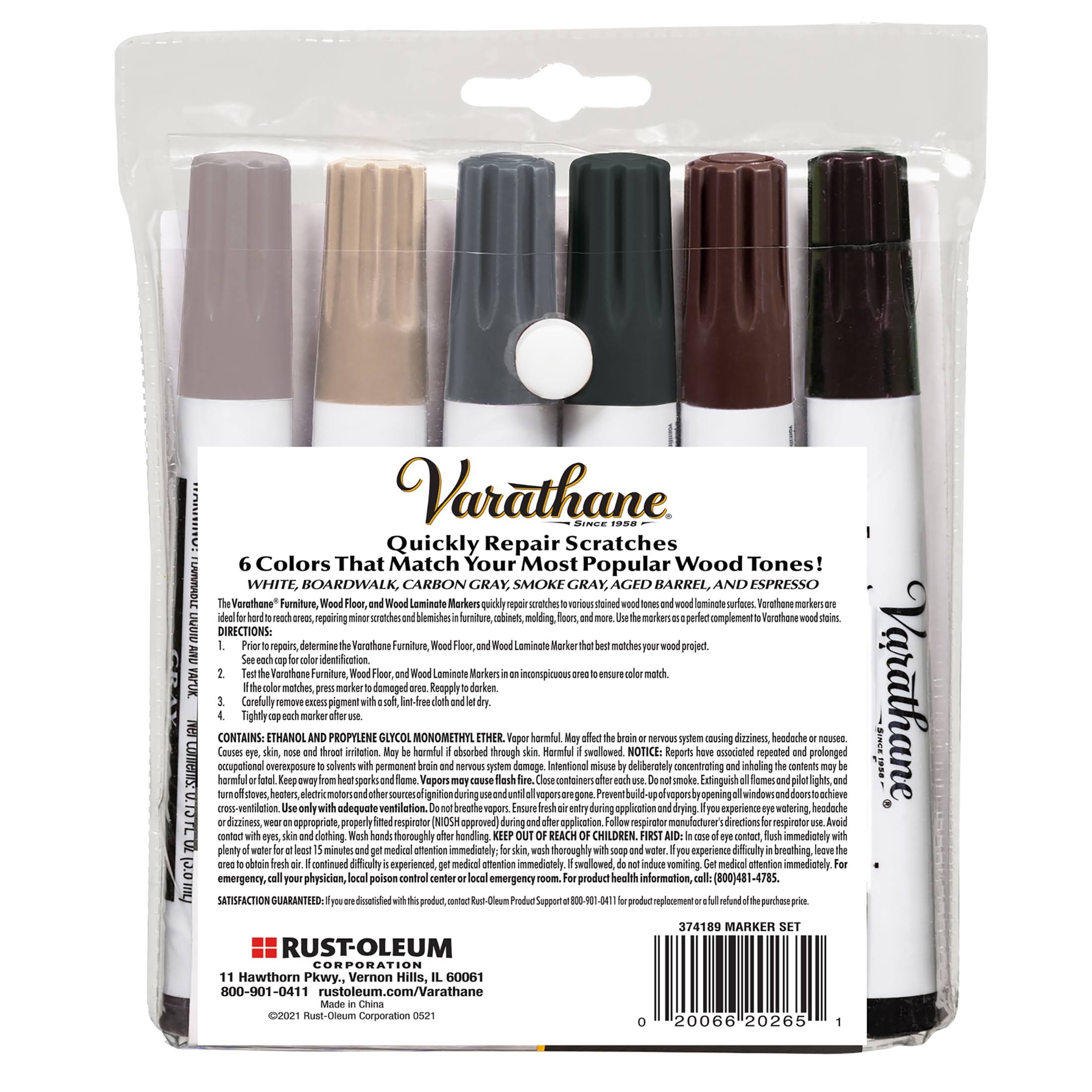 Varathane 6pk Markers Gray