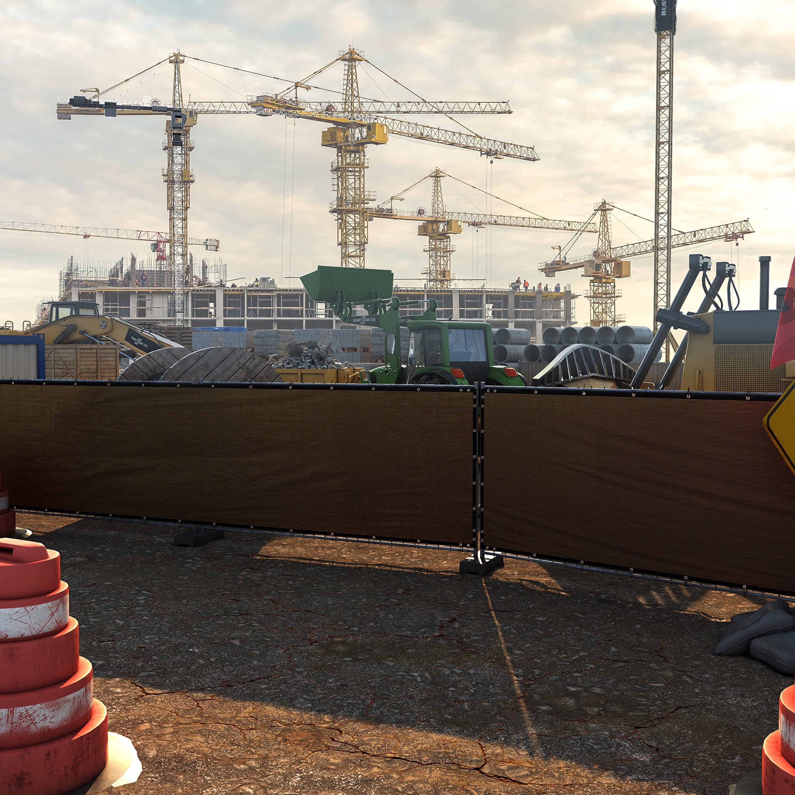 ColourTree 8' x 12' Brown Fence Screen Privacy Screen & Commercial Grade 170 GSM & Heavy Duty- 3 Years Warranty- Cable Zip Ties Included