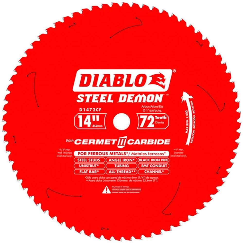 Diablo 14-in. 72 Tooth Steel Demon Metal Saw Blade D1472CF