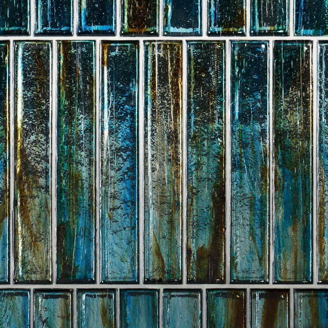 Ivy Hill Tile Fargin Brick Tropical Lagoon 1.96 in. x 11.81 in. Polished Glass Subway Wall Tile (3.22 Sq. ft./Case)