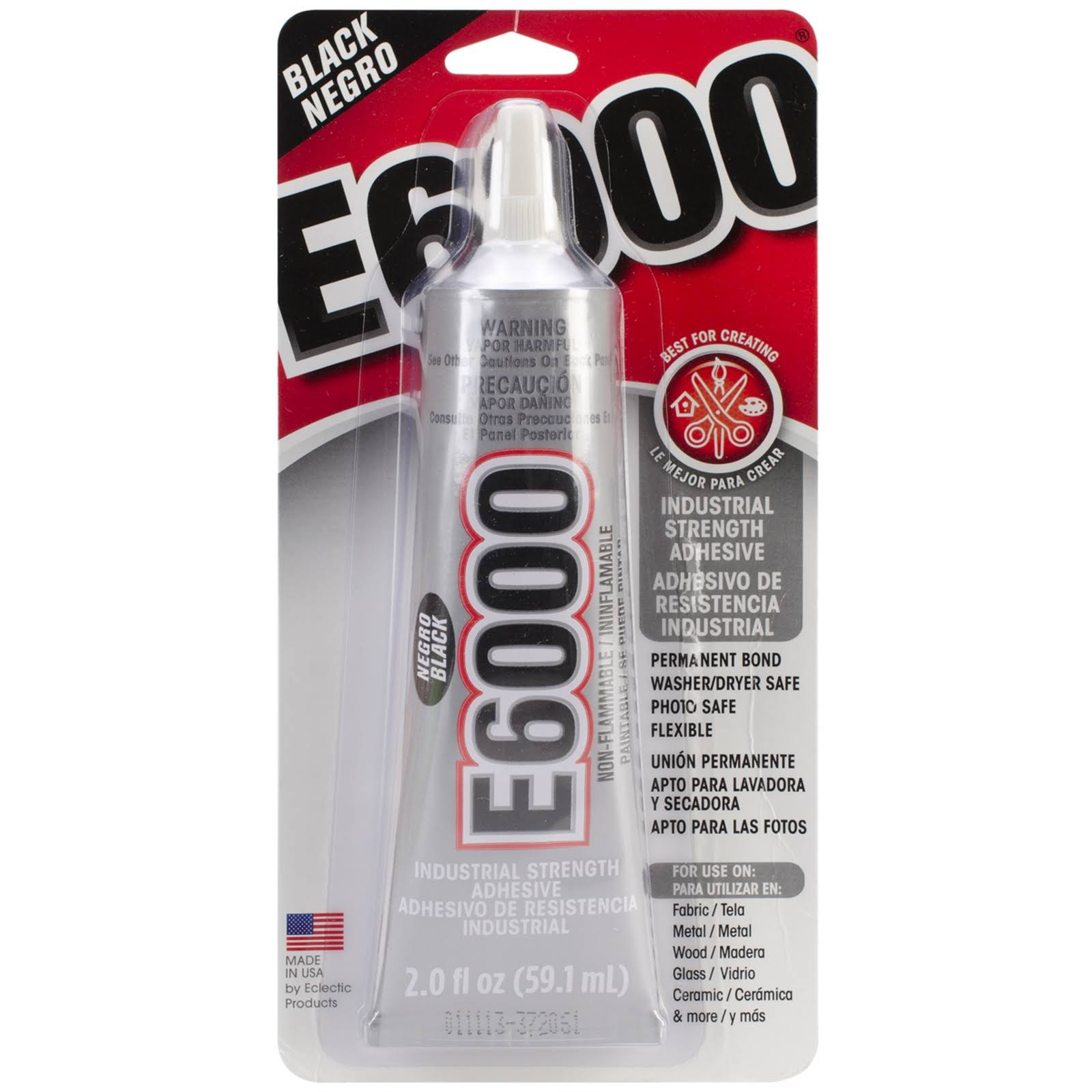 E6000 Multi-Purpose Adhesive, Black- 2 oz tube