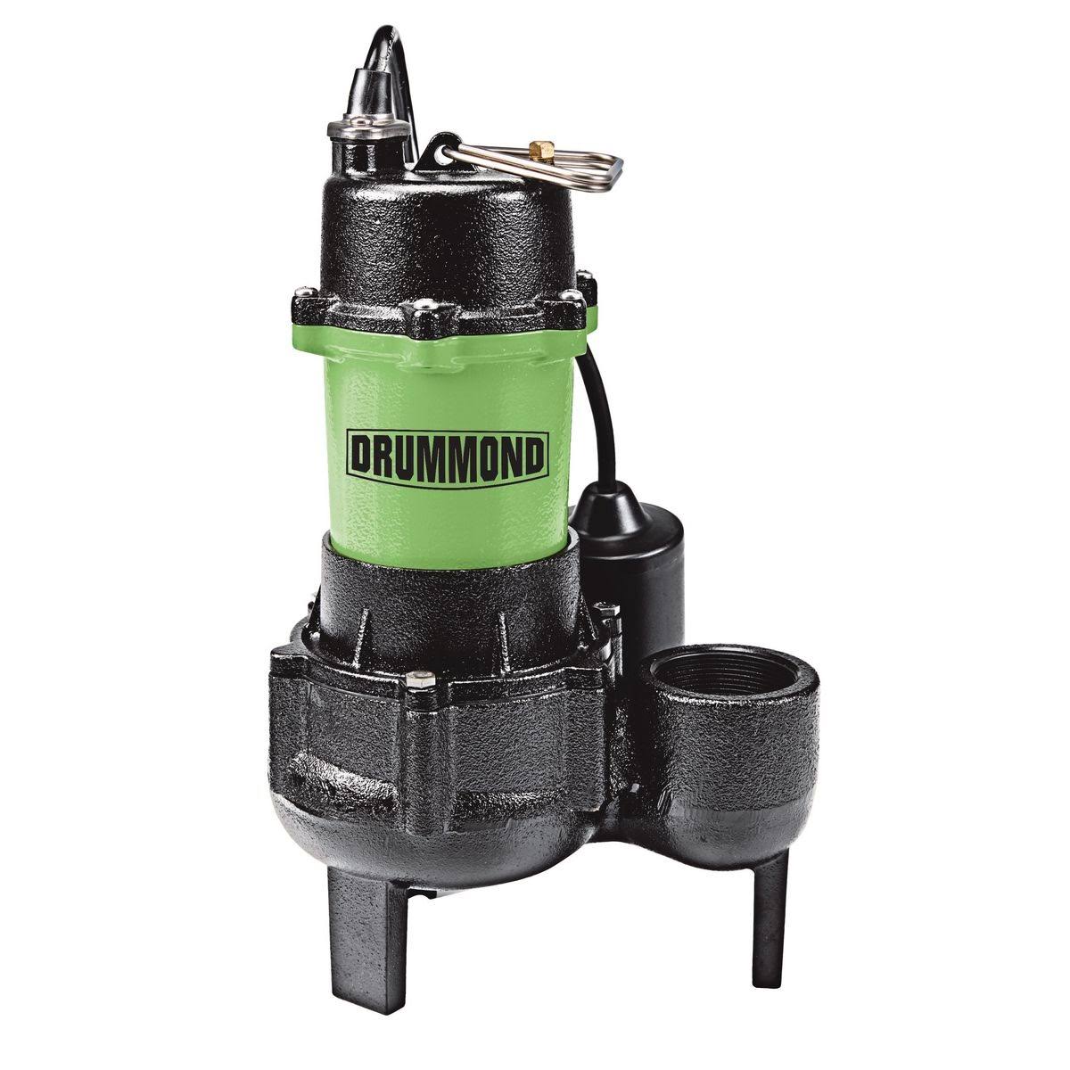 Drummond 1/2 HP Submersible Sewage Pump with Tether Switch 63323