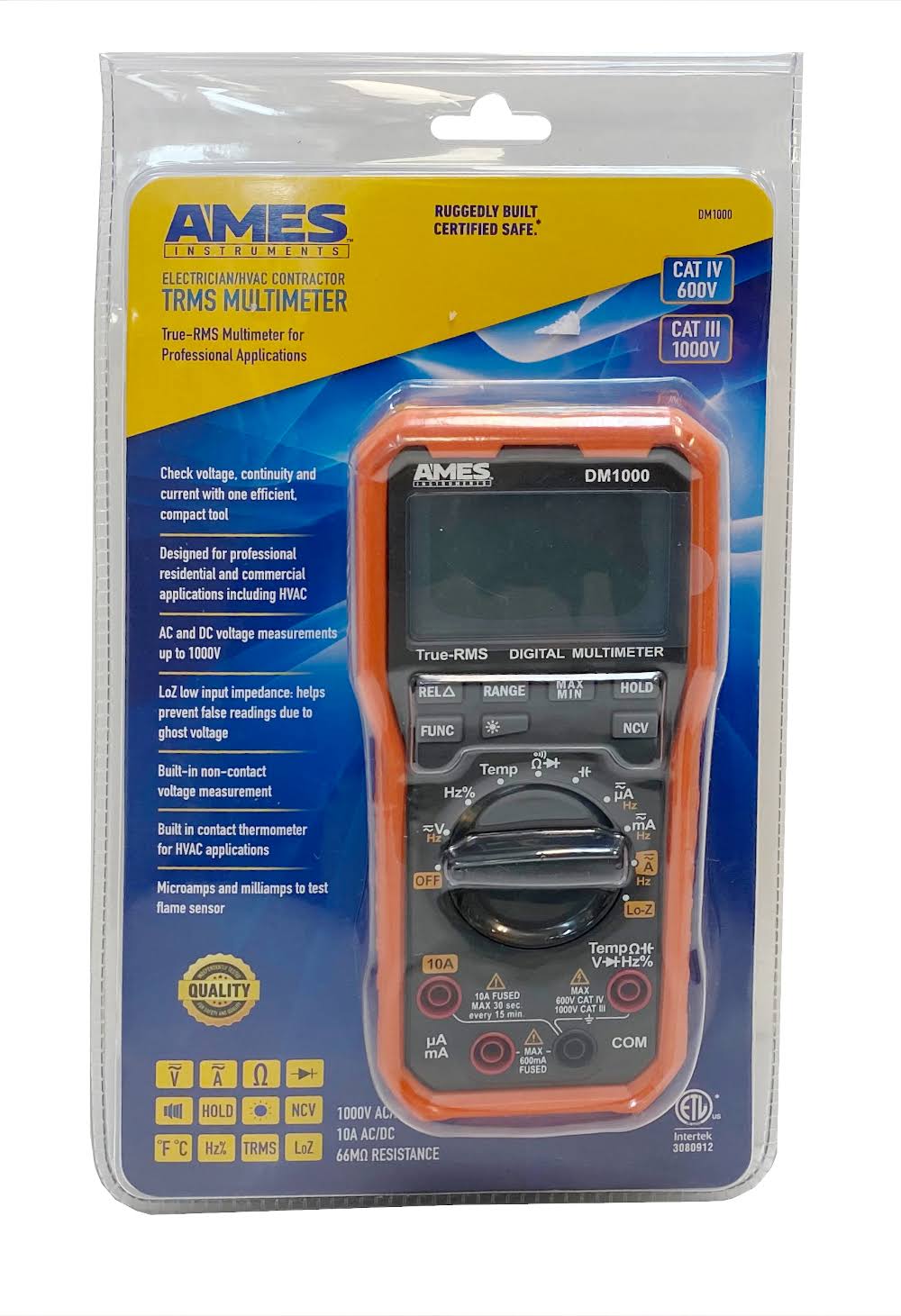 Ames DM1000 Electrician/HVAC Contractor TRMS Multimeter