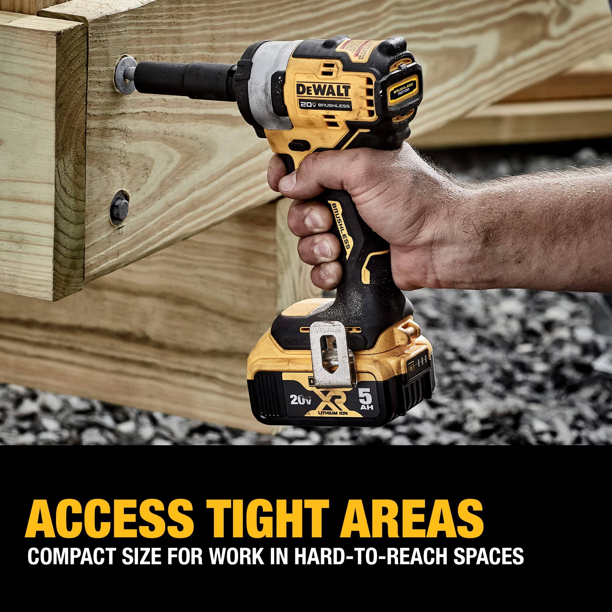 DeWalt 20V Max Impact Wrench 1/2in Cordless Hog Ring Anvil Kit- DCF911P2