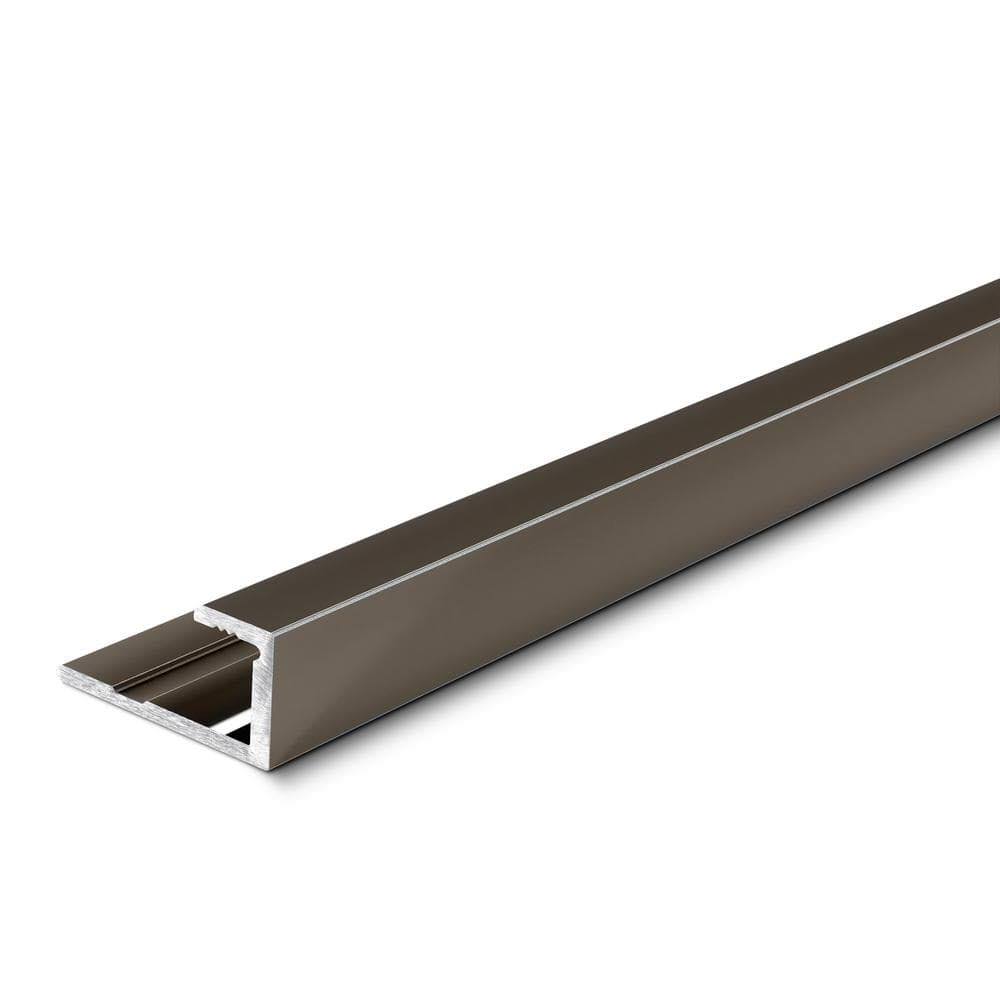 TrimMaster Mineral Bronze 5.5 mm x 84 in. Aluminum Square Cap Floor Transition Strip, Dark