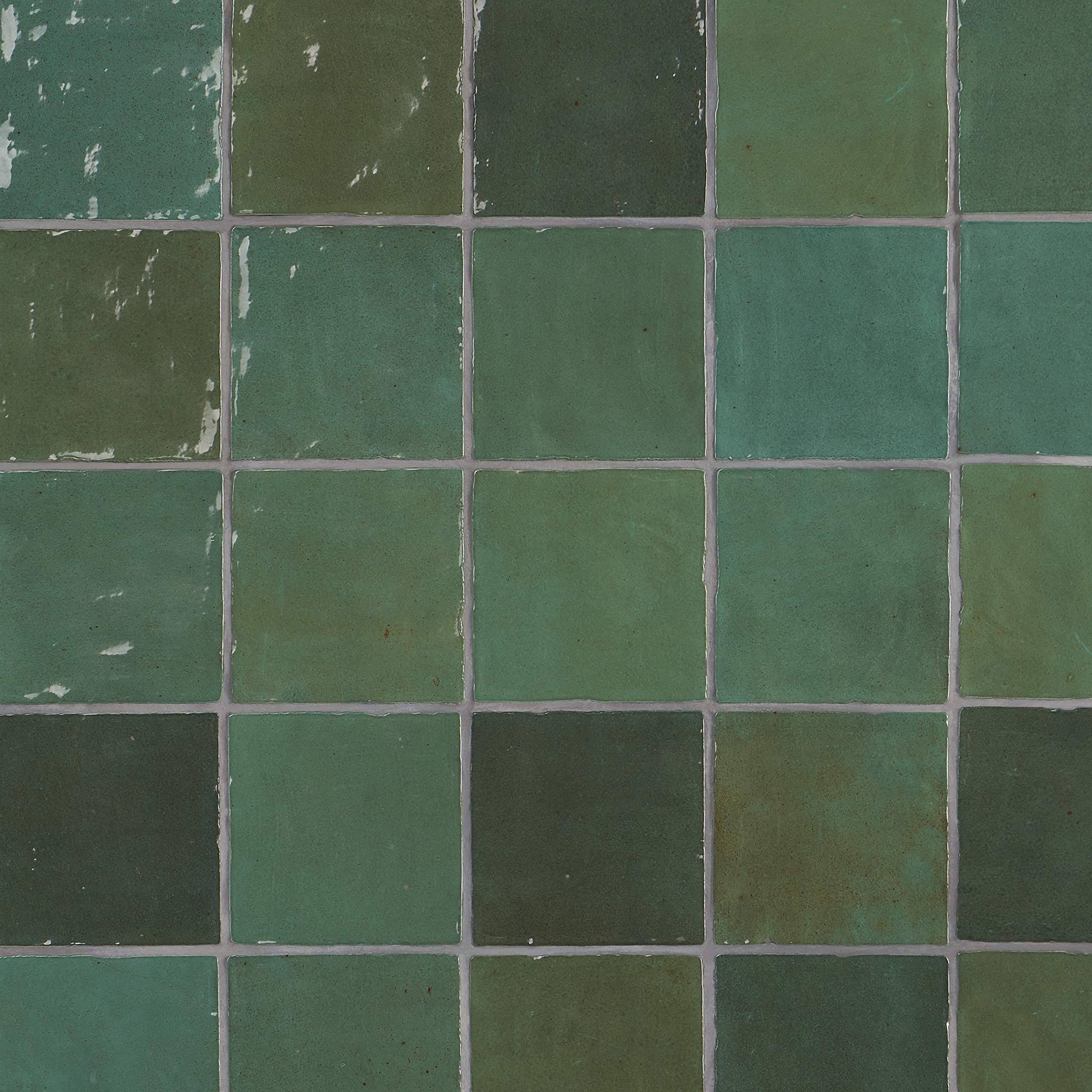Ivy Hill Tile Kingston Green 4 in. x 4 in. Polished Ceramic Wall Tile (5.38 Sq. ft./Case)