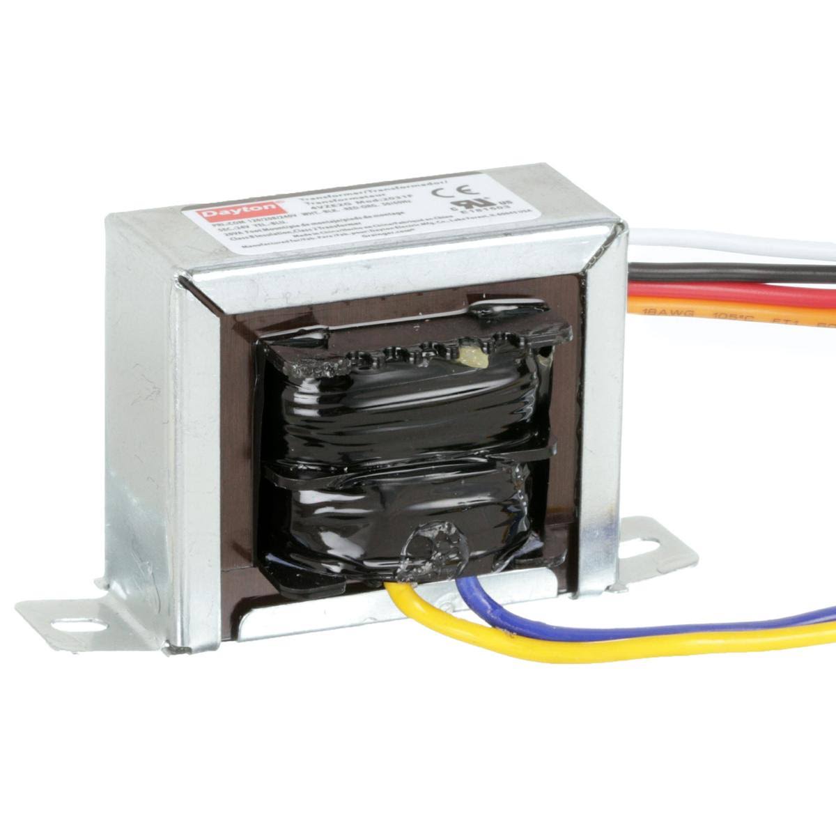 Dayton 4VZE2 Class 2 Transformer, 20VA, 24VAC, Foot