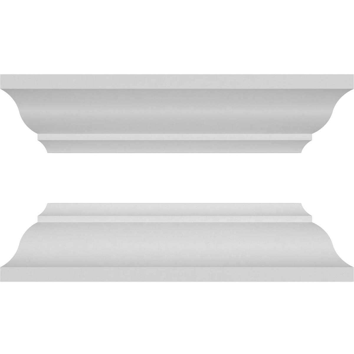 Ekena Millwork 8 inchw x 4'H Premium Square Non-Tapered Smooth PVC Endura-Craft Column Wrap Kit, Crown Capital & Base, Size: 8W x 4'H, White