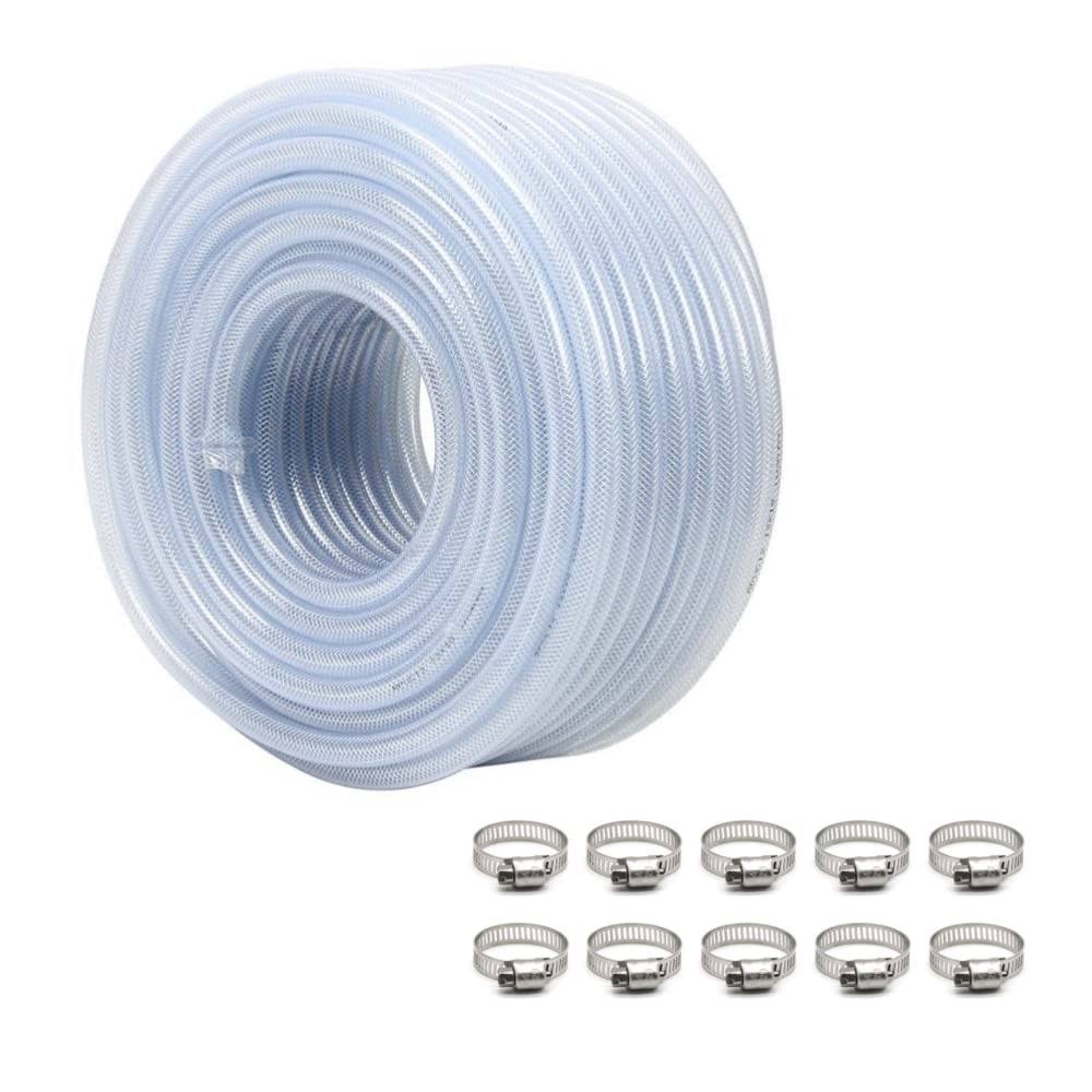 JUNZHIDA High Pressure Braided Clear Flexible PVC Tubing 1/2