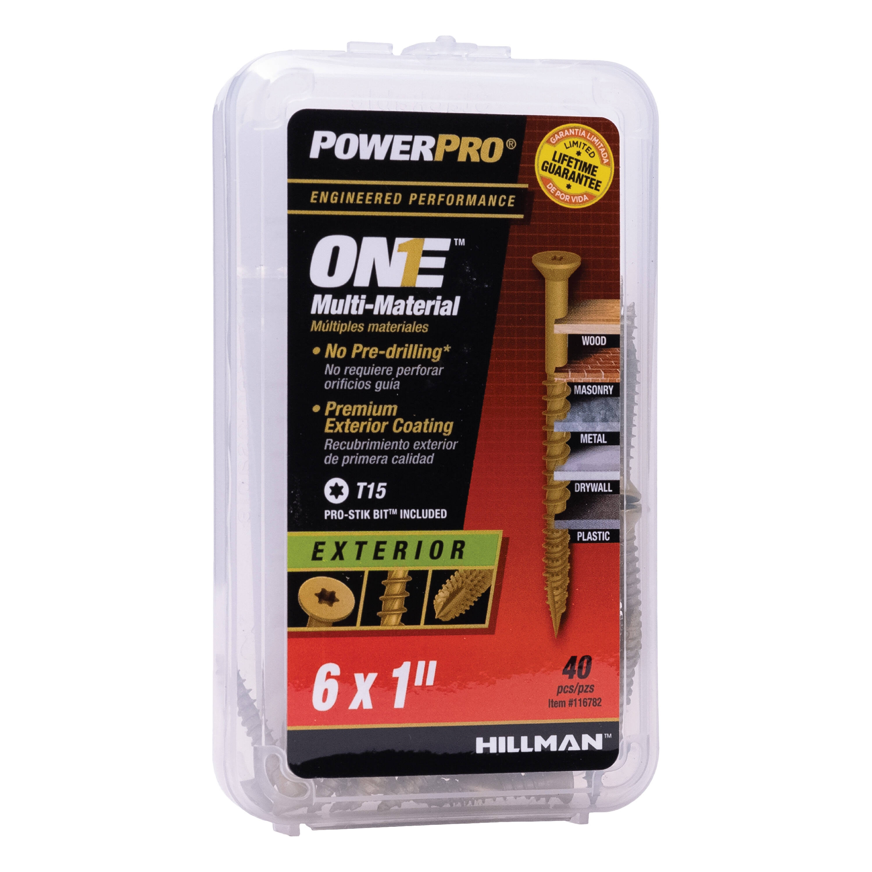 Hillman PowerPro Screws, Multi-Material, Exterior- 40 screws