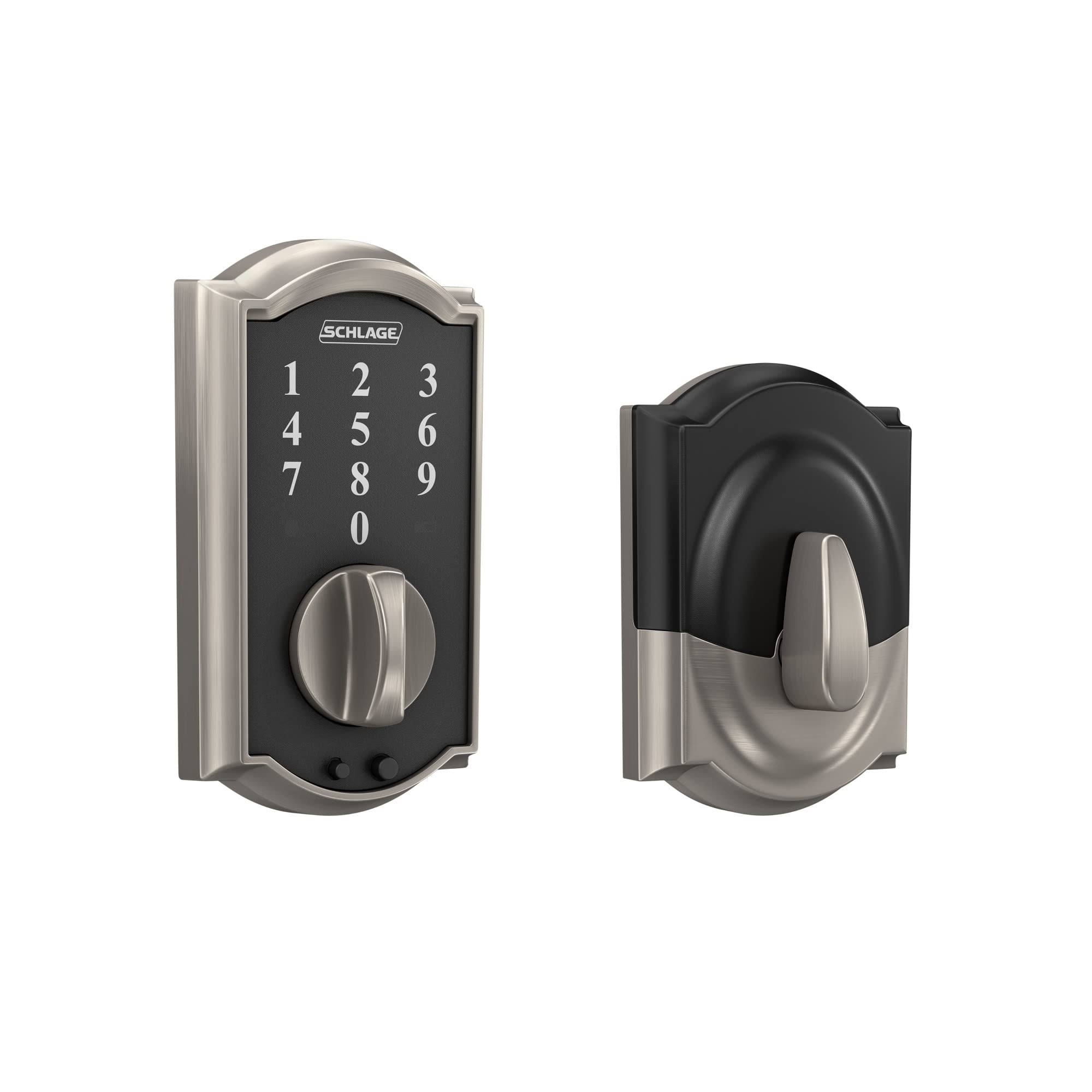 Schlage BE375-CAM Camelot Touch Keyless Electronic Deadbolt- Satin Nickel