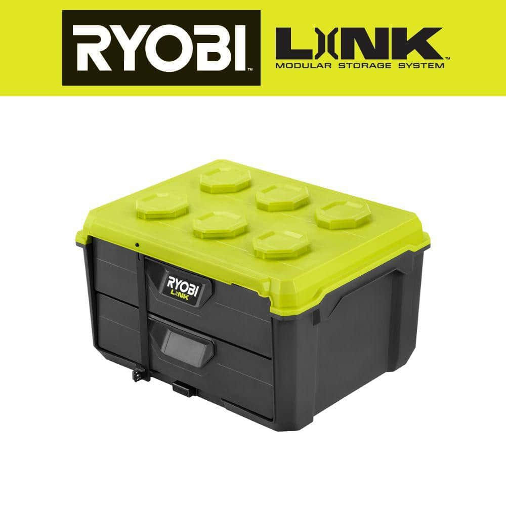 Link 2-Drawer Modular Tool Box, Ryobi Green