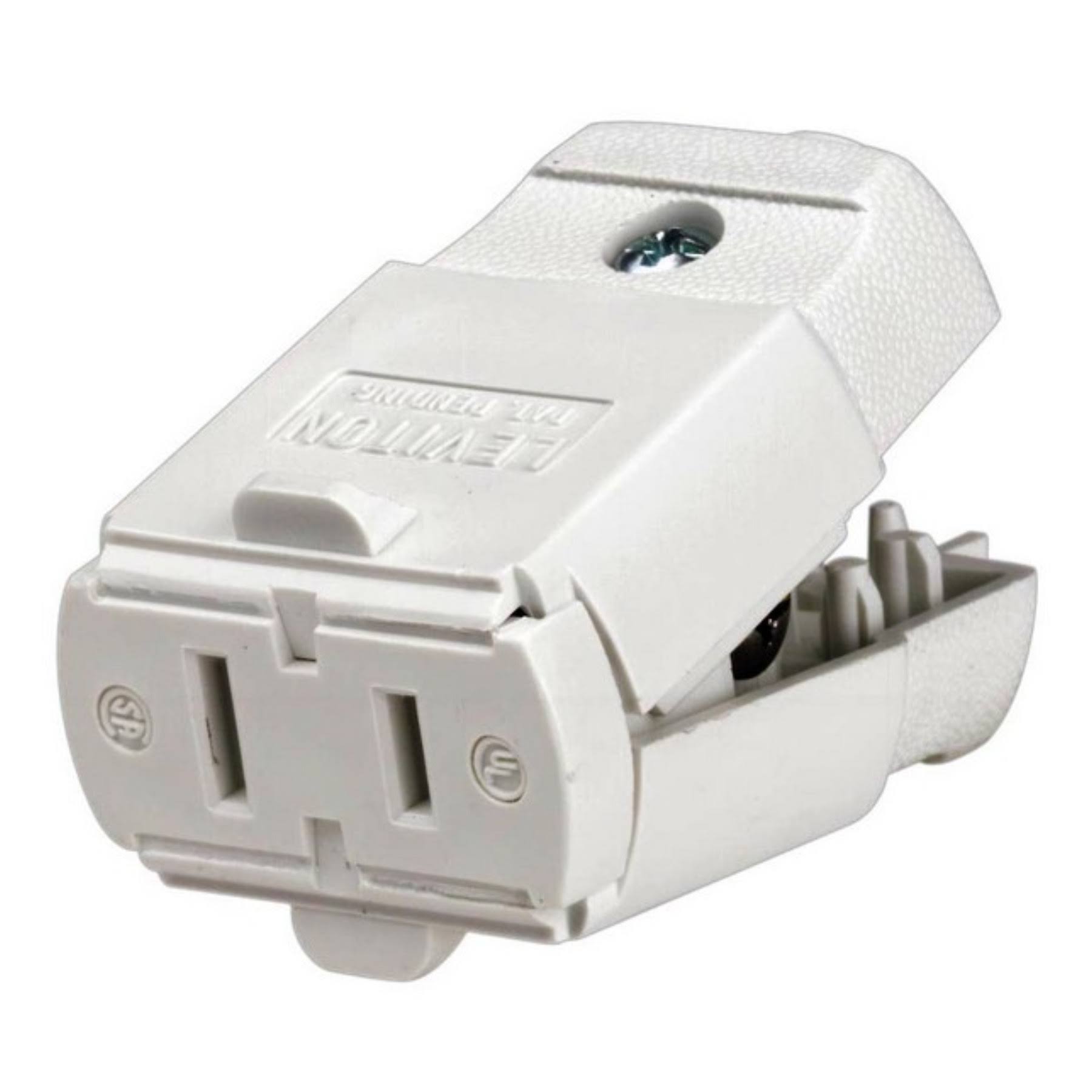 Leviton Clamlite Connector, White, 15 Amp, 125V