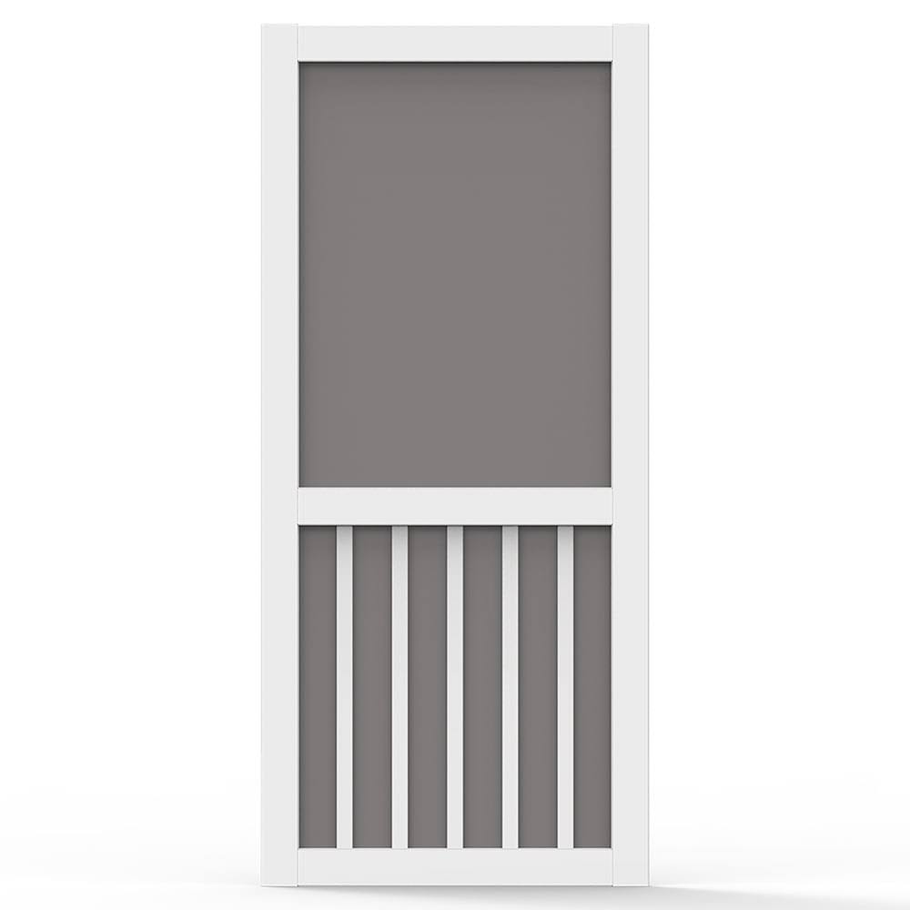 Screen Tight 30 in. x 80 in. Solid Vinyl White 5-Bar Screen Door