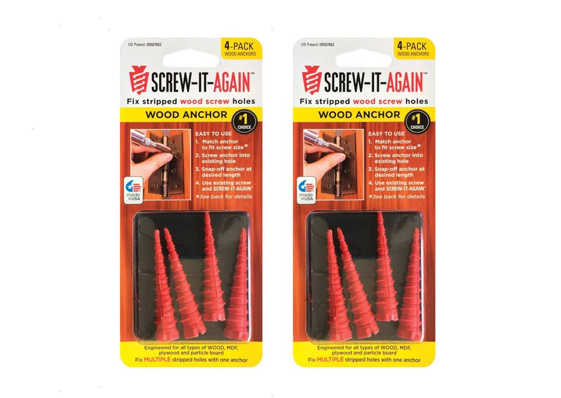 2 Pack of 4- Brand Screw-It-Again, Model SIA-4PK, Product SIA Wood Anchor
