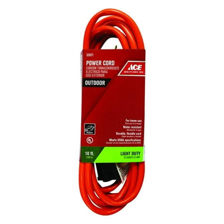 Ace Indoor and Outdoor 10 ft. L Orange Extension Cord 16/2 SJTW